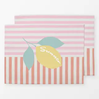 Tischset Summer Lemon gestreift