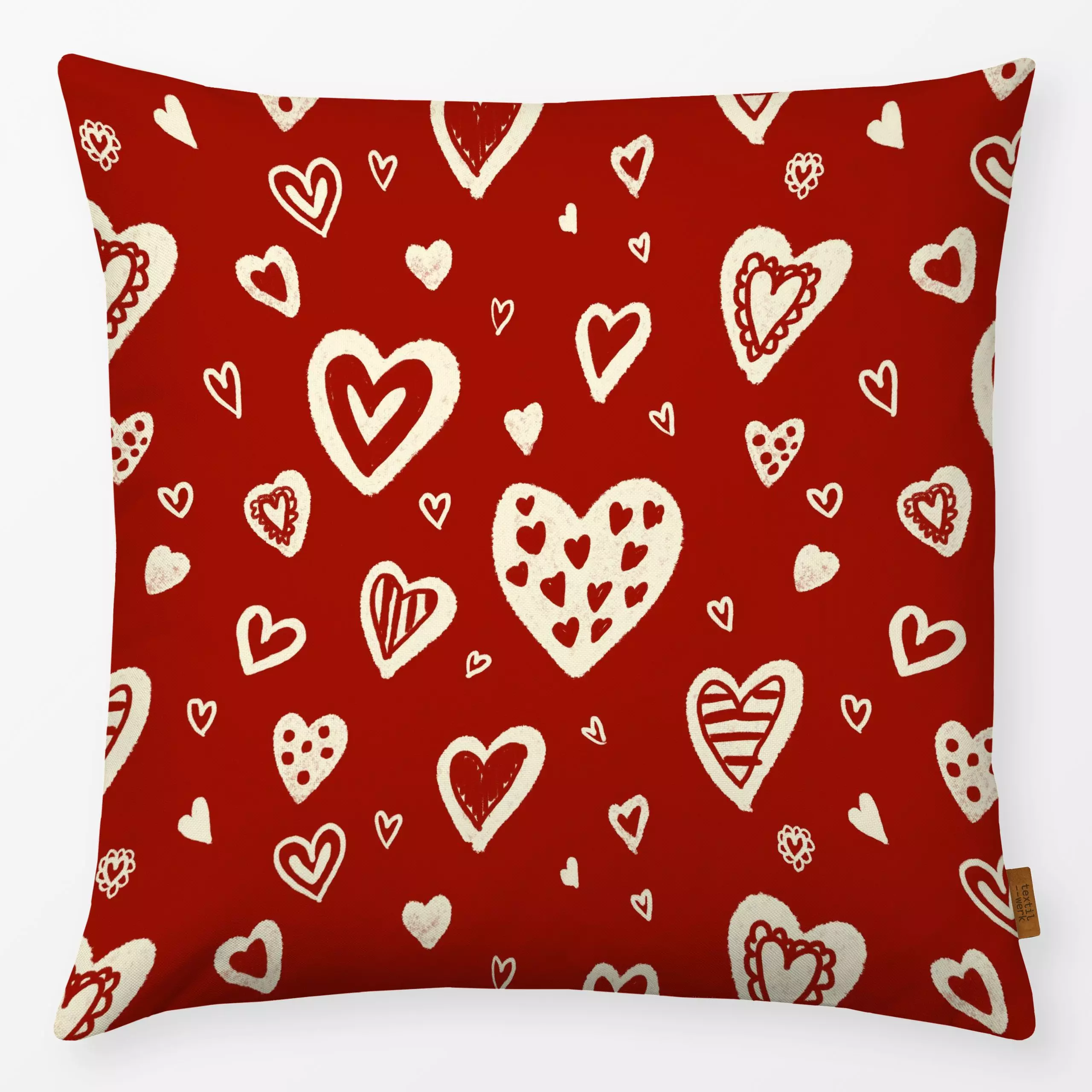 Kissen Herzen - Liebe, Romantik & Pride, Anlässe, Retro & Vintage - von „Studio Dolci"; Muster, Herzen, Muttertag, Valentins...
