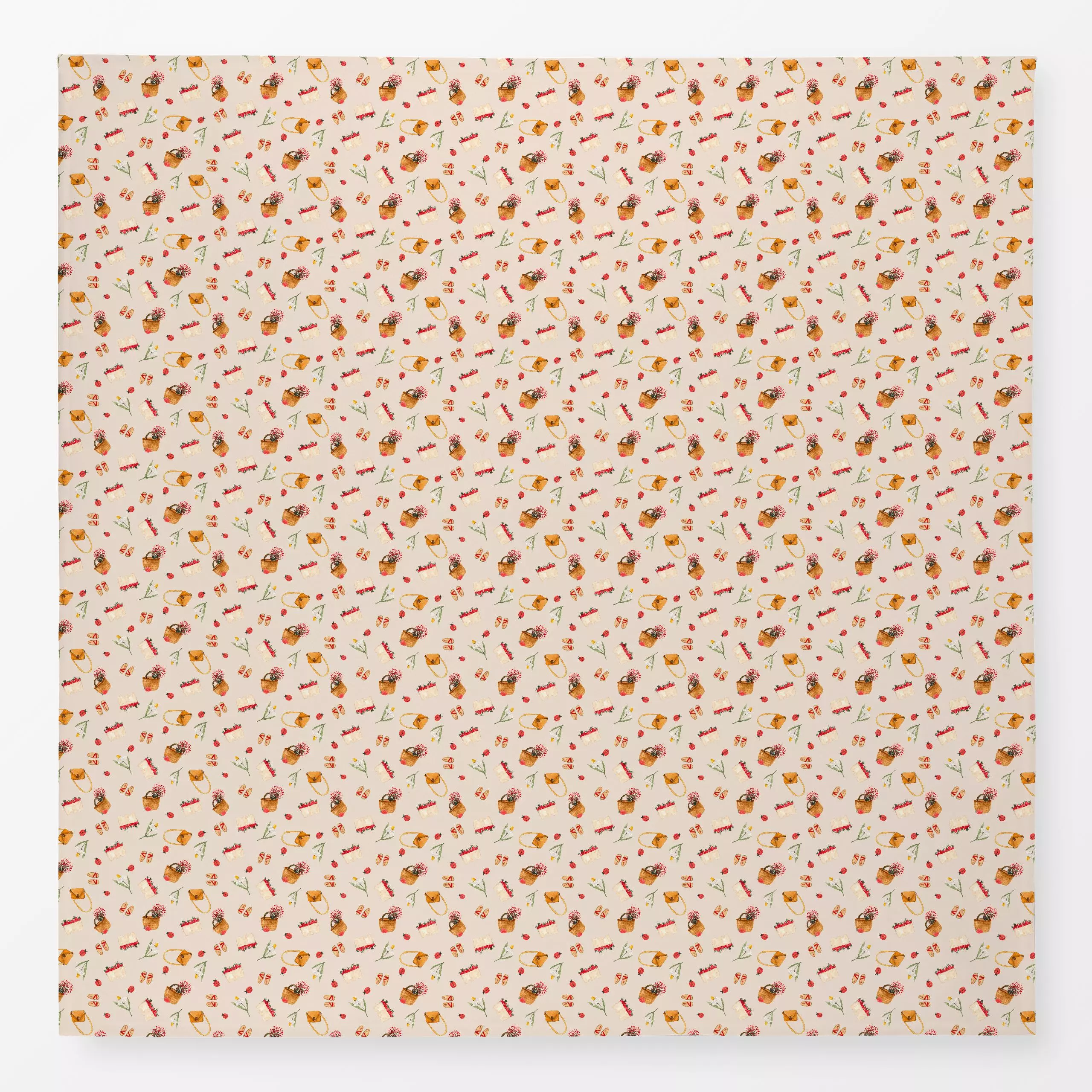 Tischdecke Sommertag Picknick - Sommer - von „Lena Yokota"; Obst, Aquarell, Sommer, floral, summer, pattern, Picknick, fruit...