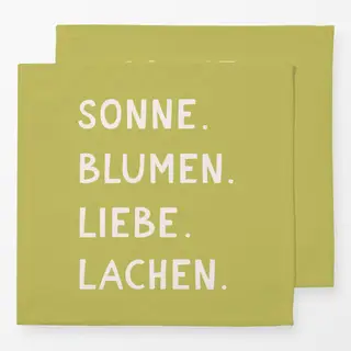 Servietten Sonne Blumen Liebe Hellgrün