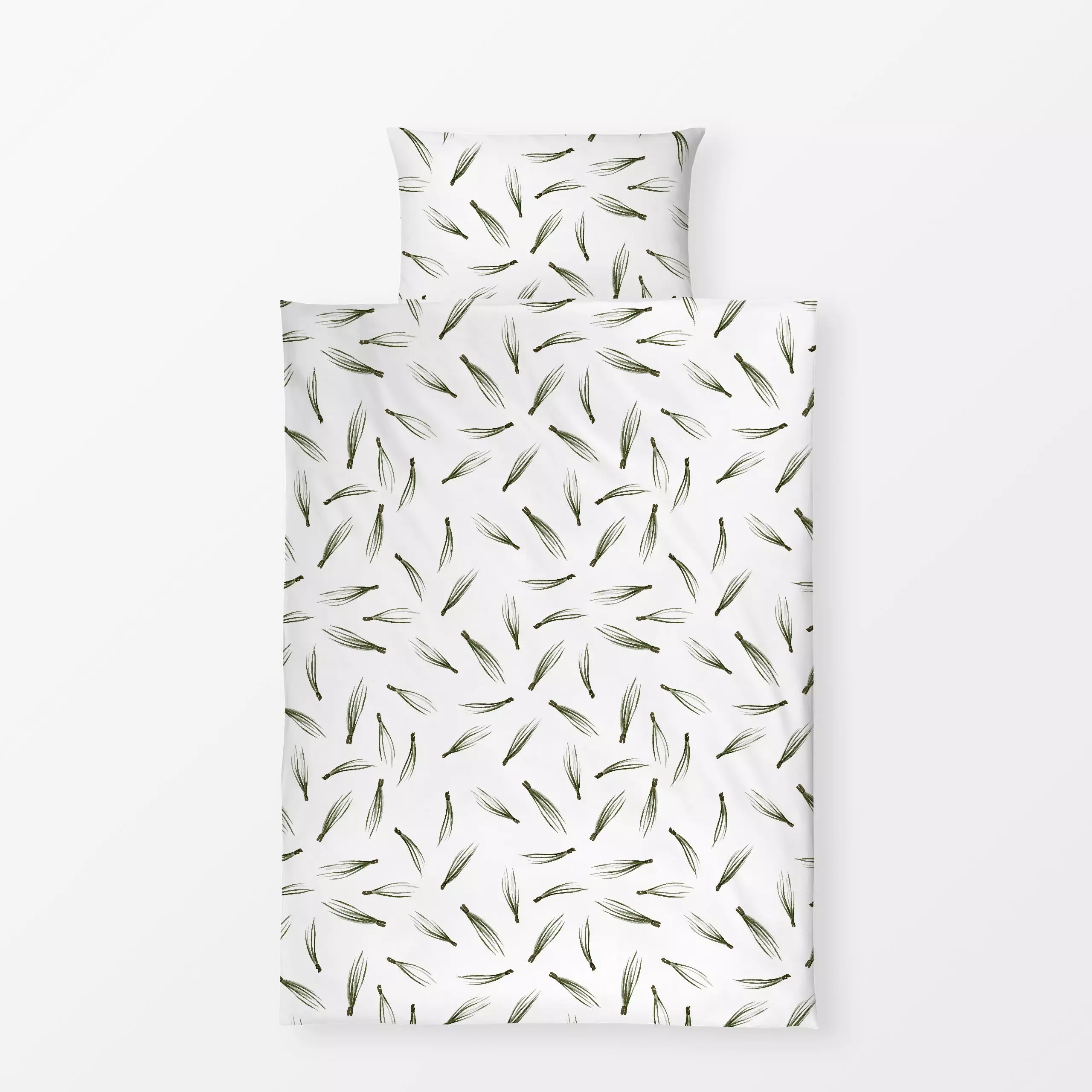Bettwäsche Winterweiße Weihnacht - Tanne - Weihnachten, Winter - von „Uta Naumann"; Muster, Wasserfarben, Zweig, Tanne, Tann...