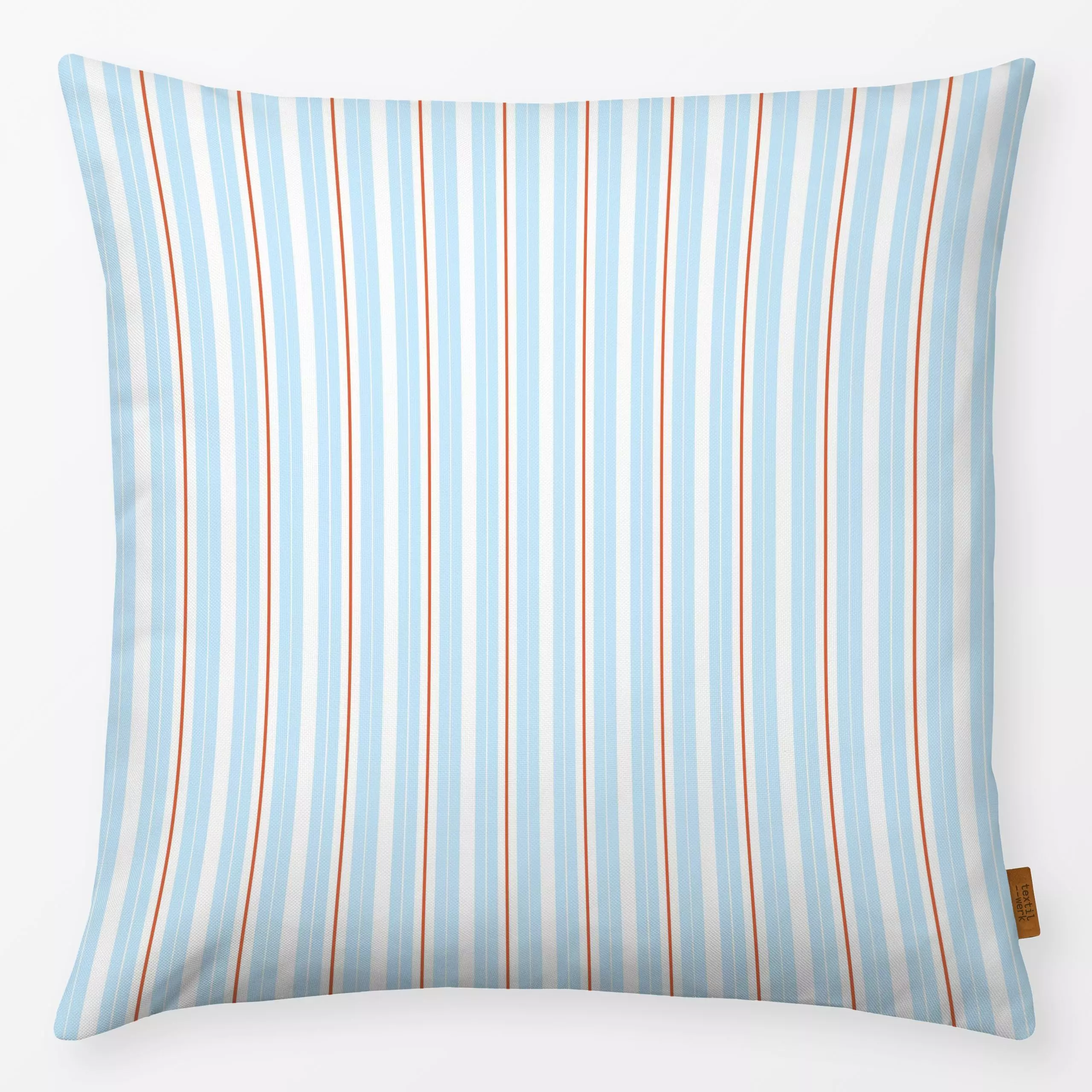 Kissen Retrostreifen Babyblau - Sommer, Retro & Vintage - von „Studio ROSAGRAU"; Streifen, Retro, Sommerblumen, stripes, hel...