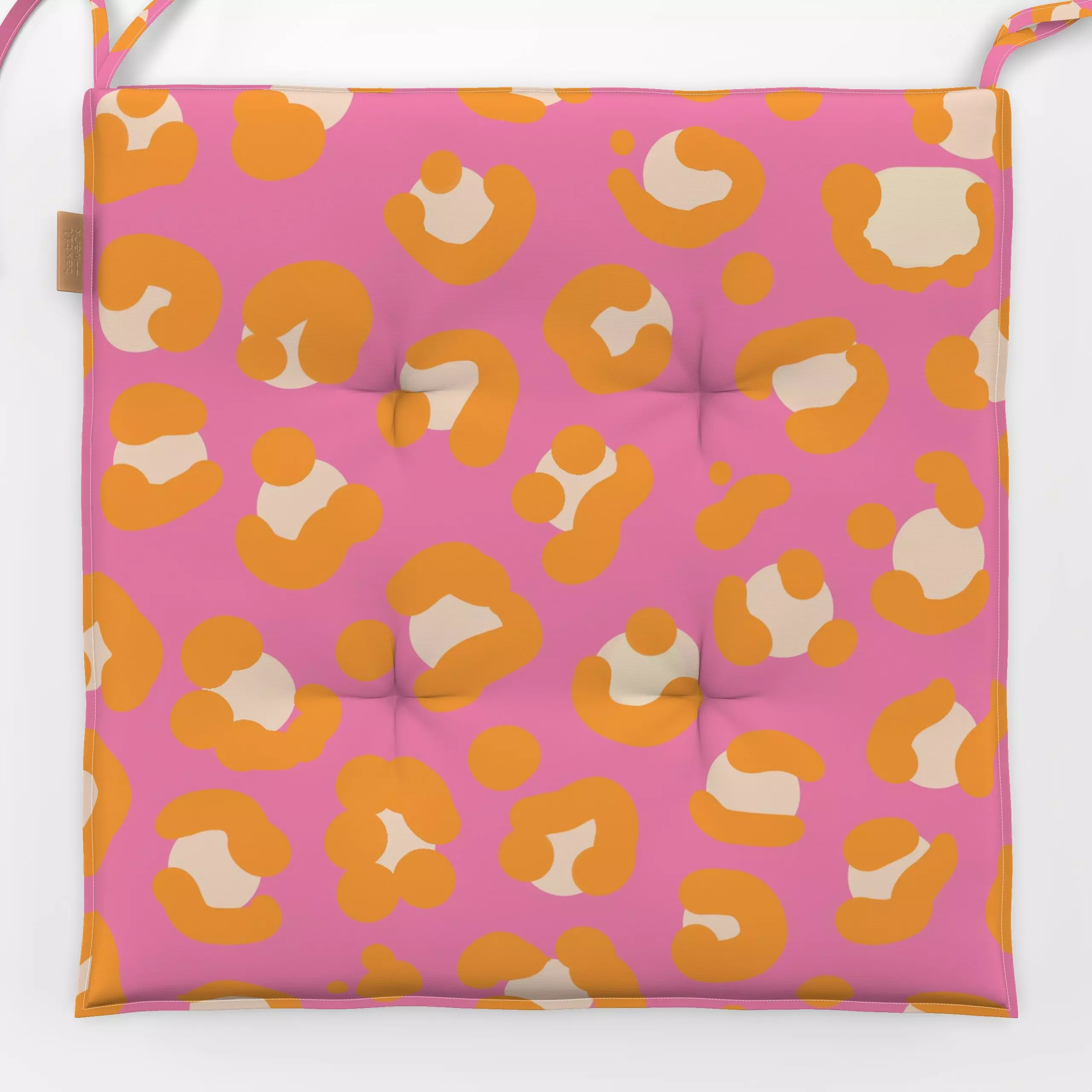 Sitzkissen Leopardenmuster pink-orange - Liebe, Romantik & Pride, Symbole & Muster, Retro & Vintage - von „Julia Reyelt"; Le...