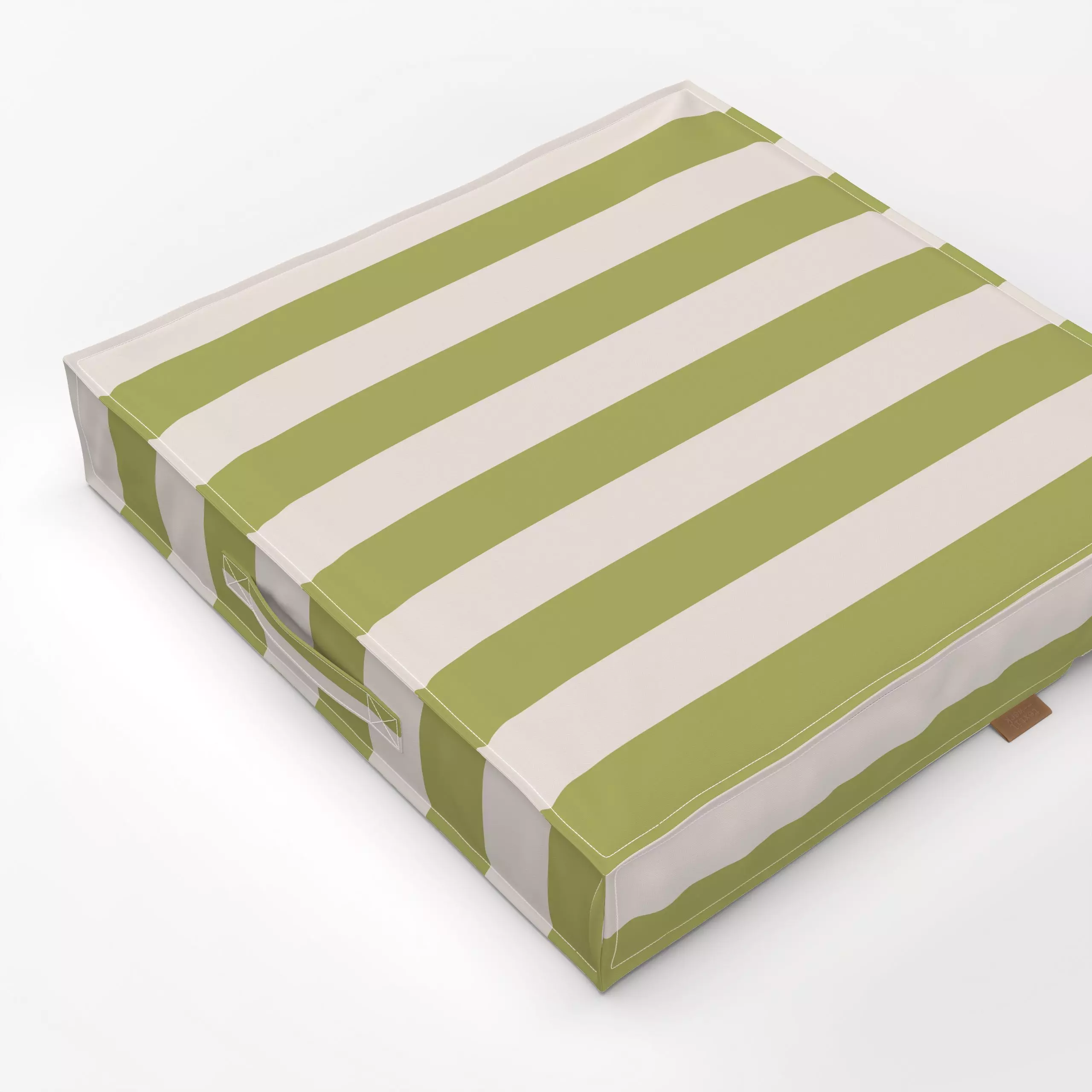 Bodenkissen Streifen grün ecru - Symbole & Muster, Retro & Vintage - von „Andrea Liesert"; Muster, Retro, Garten, Schreberga...