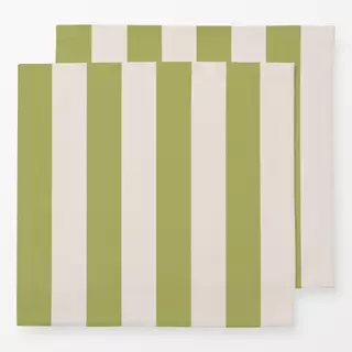 Servietten Streifen grün ecru