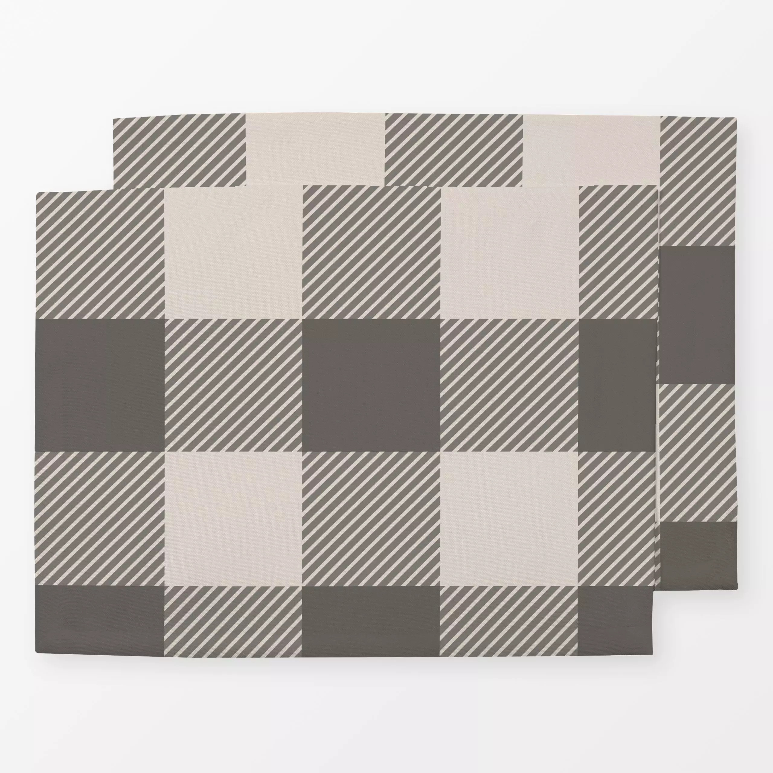Tischset Gingham Classic Beige - Herbst, Winter, Symbole & Muster - von „Studio ROSAGRAU"; Retro, Winter, Weihnachtsdeko, kl...