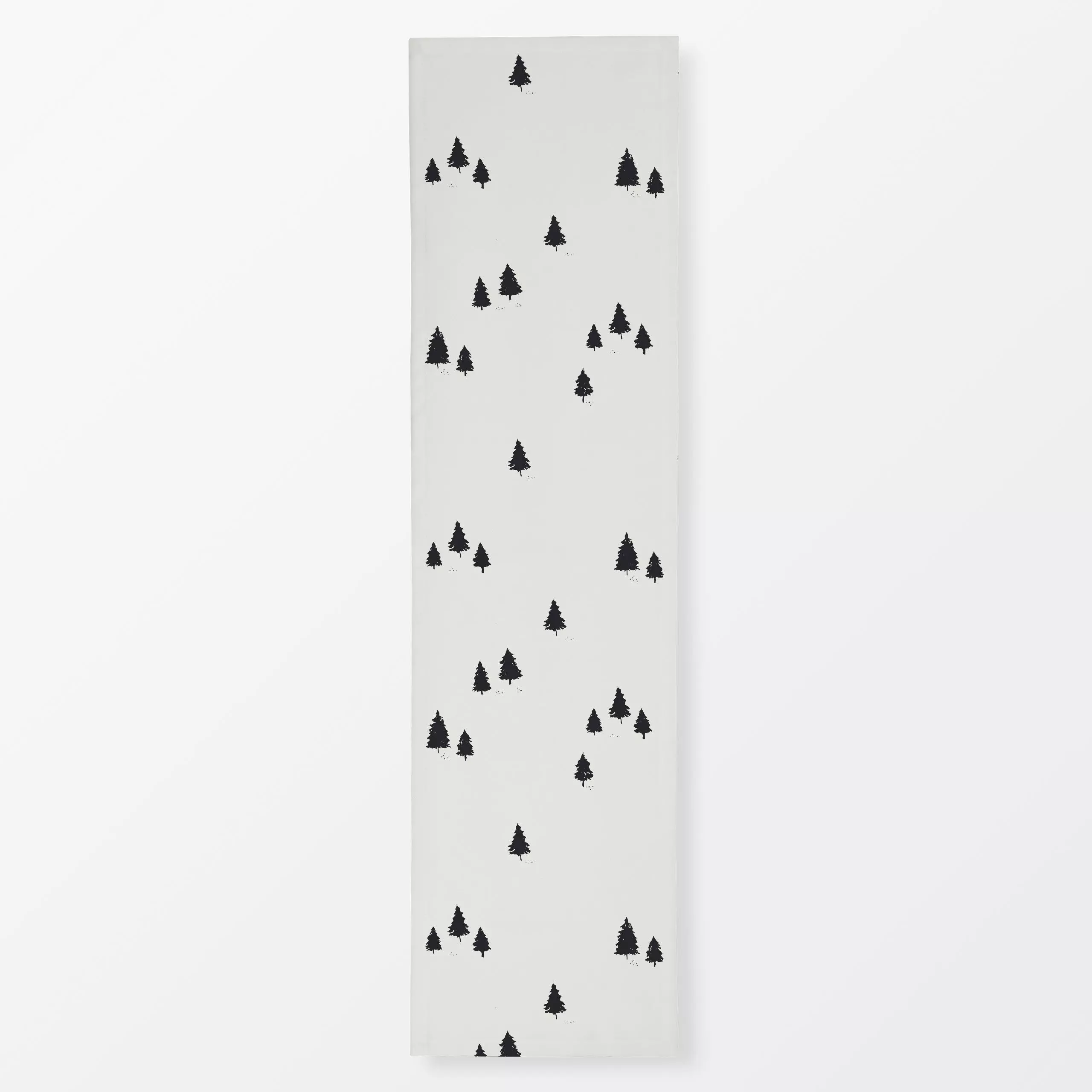 Tischläufer Wintertrees schwarz - Winter, Pflanzen & Botanik - von „Katrin Graff"; Tannenbaum, Weihnachtsbaum, Weihnachten, ...