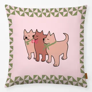 Kissen Drei kleine Hunde mit Schleife