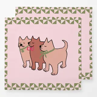 Servietten Drei kleine Hunde mit Schleife