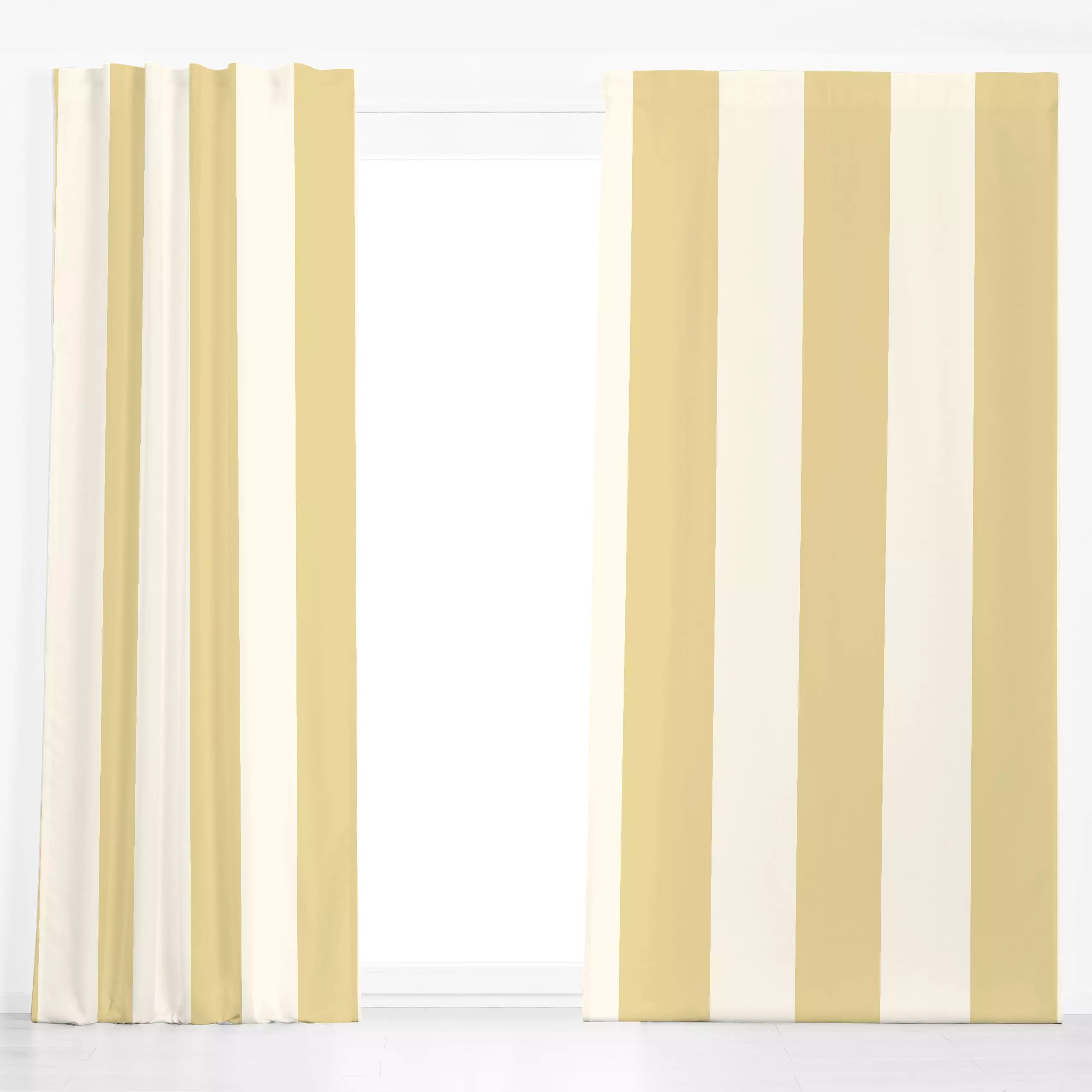 Dekovorhang Block Stripes Pastel Yellow - Symbole & Muster - von „Mareike Böhmer"; Streifen, gelb, gestreift, colorblocking,...