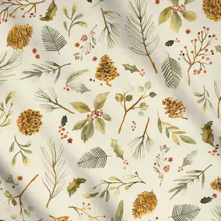 Meterware Weihnachten Botanisch Pflanzen