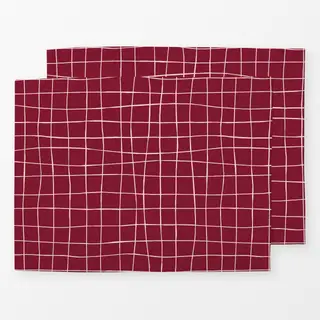 Tischset Picnic Grid Burgund