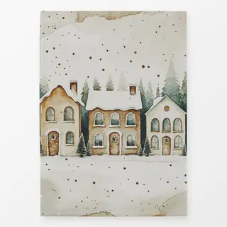 Geschirrtücher Weihnachts Dorf mit Schnee