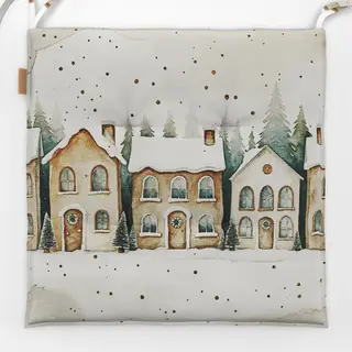 Sitzkissen Weihnachts Dorf mit Schnee