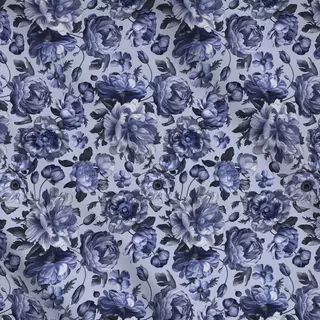 Meterware Opulent Flower Drama Blue