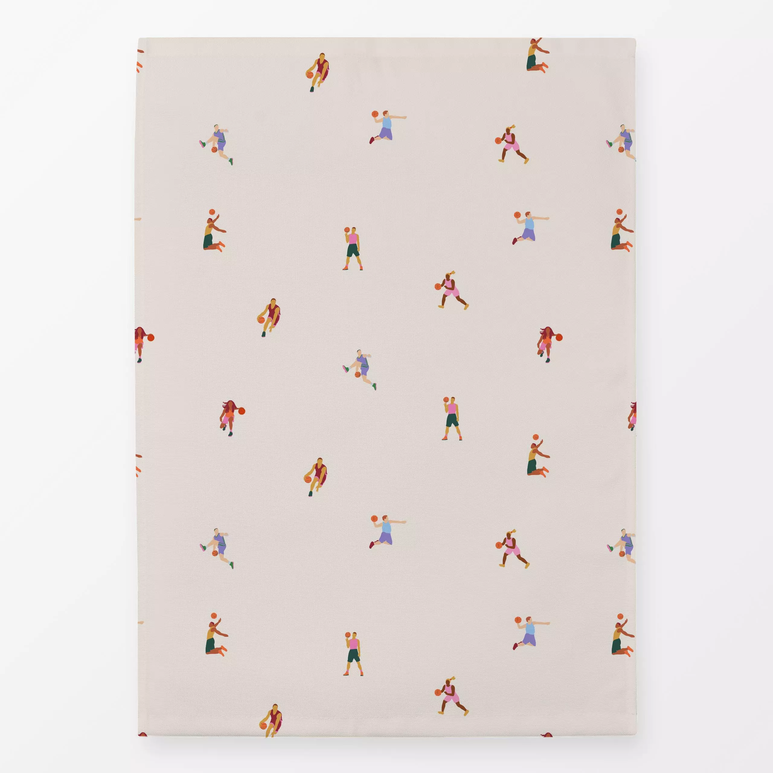 Geschirrtücher Basketball Muster 1 - Sport - von „textilwerk"; Illustration, Basketball, beige, Geschenk, Sport, minimalisti...