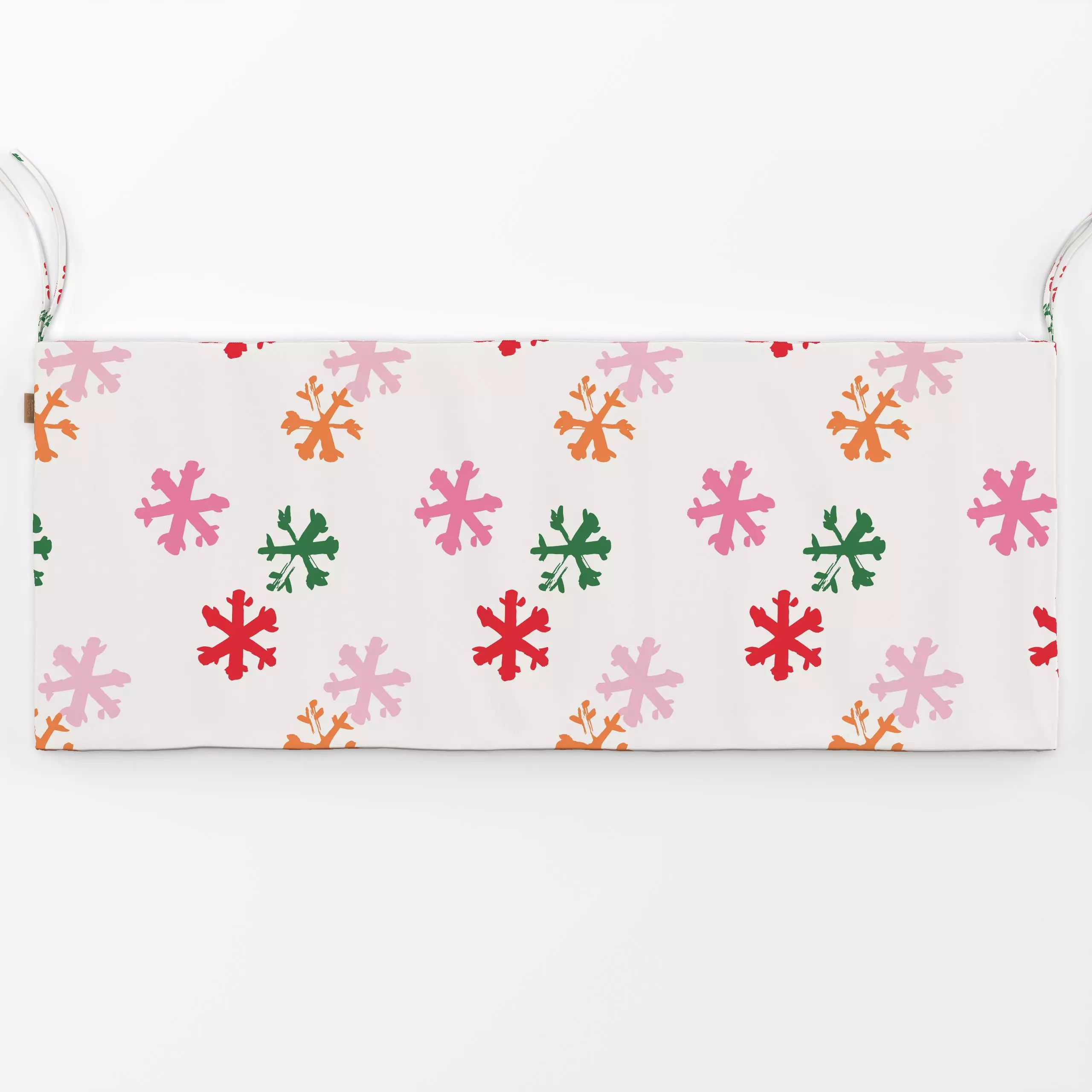 Bankauflage Allover Schneeflocken bunt - Weihnachten, Anlässe - von „Kruth Design"; Schneeflocken, Weihnachten, Winter, bunt...