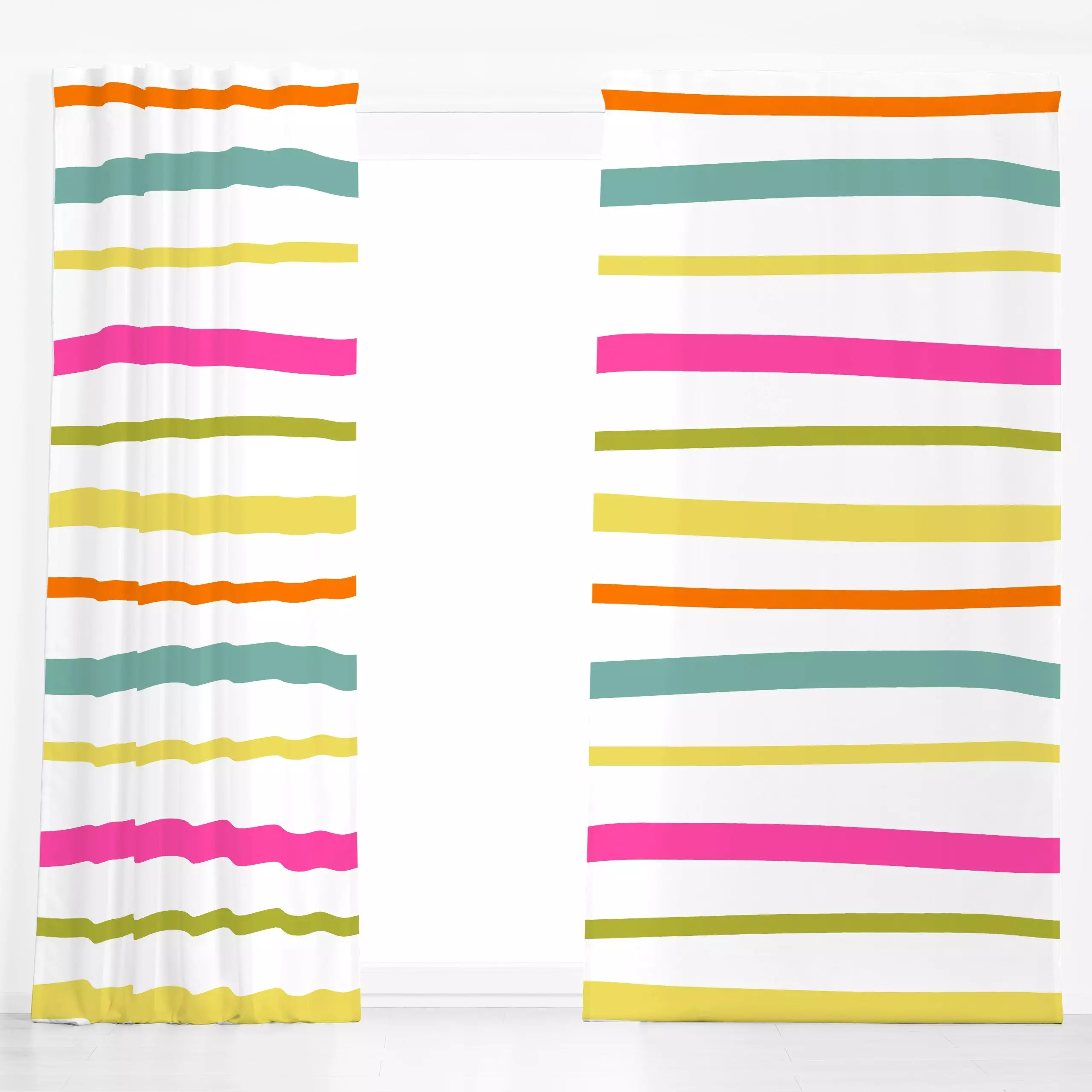 Dekovorhang Happy Summer 12 - Sommer, Symbole & Muster, Retro & Vintage - von „Uta Naumann"; Streifen, Retro, Happy, seventi...