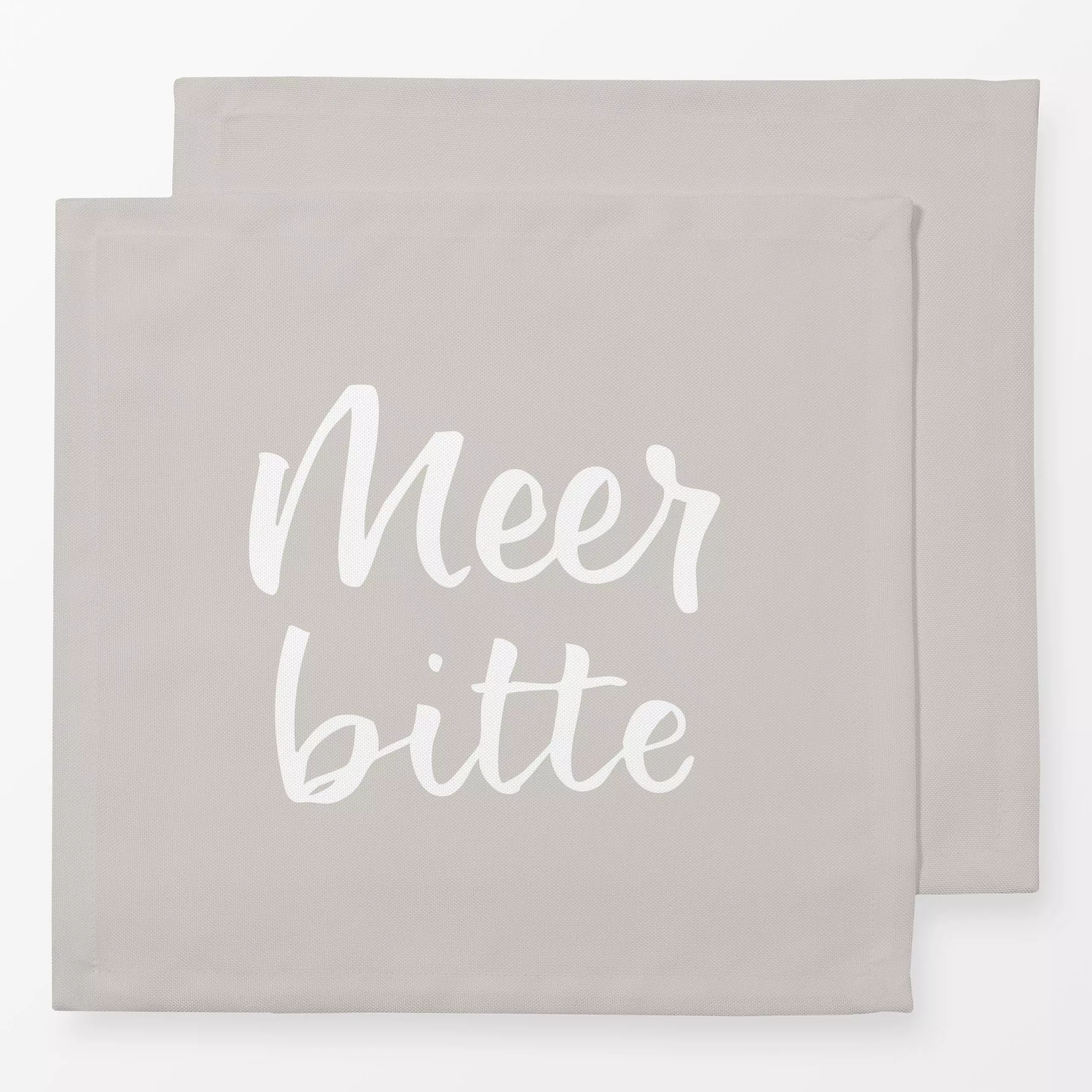 Servietten Meer bitte beige - Herbst, Sommer, Sprüche & Schriftzüge - von „Katrin Graff"; Garten, Meer, Strand, Urlaub, Mitt...