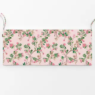 Bankauflage Rococo Affe Chinoiserie Pink