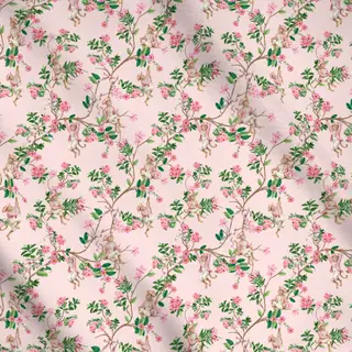 Meterware Rococo Affe Chinoiserie Pink