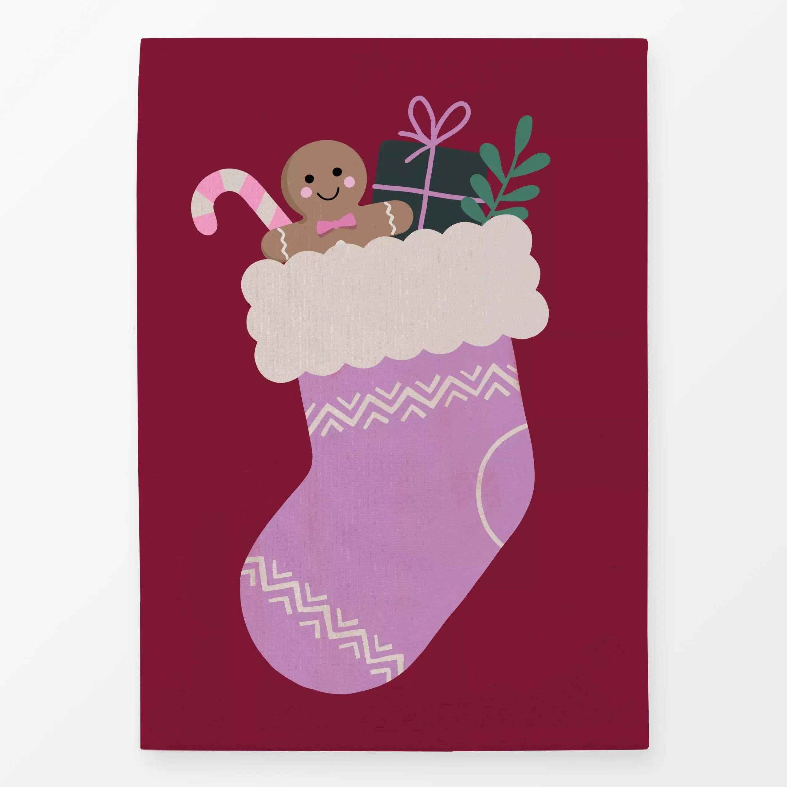 Geschirrtücher Weihnachten Socke rot - Kinderzimmer & Motive für Kinder, Weihnachten, Winter - von „Studio Kesse"