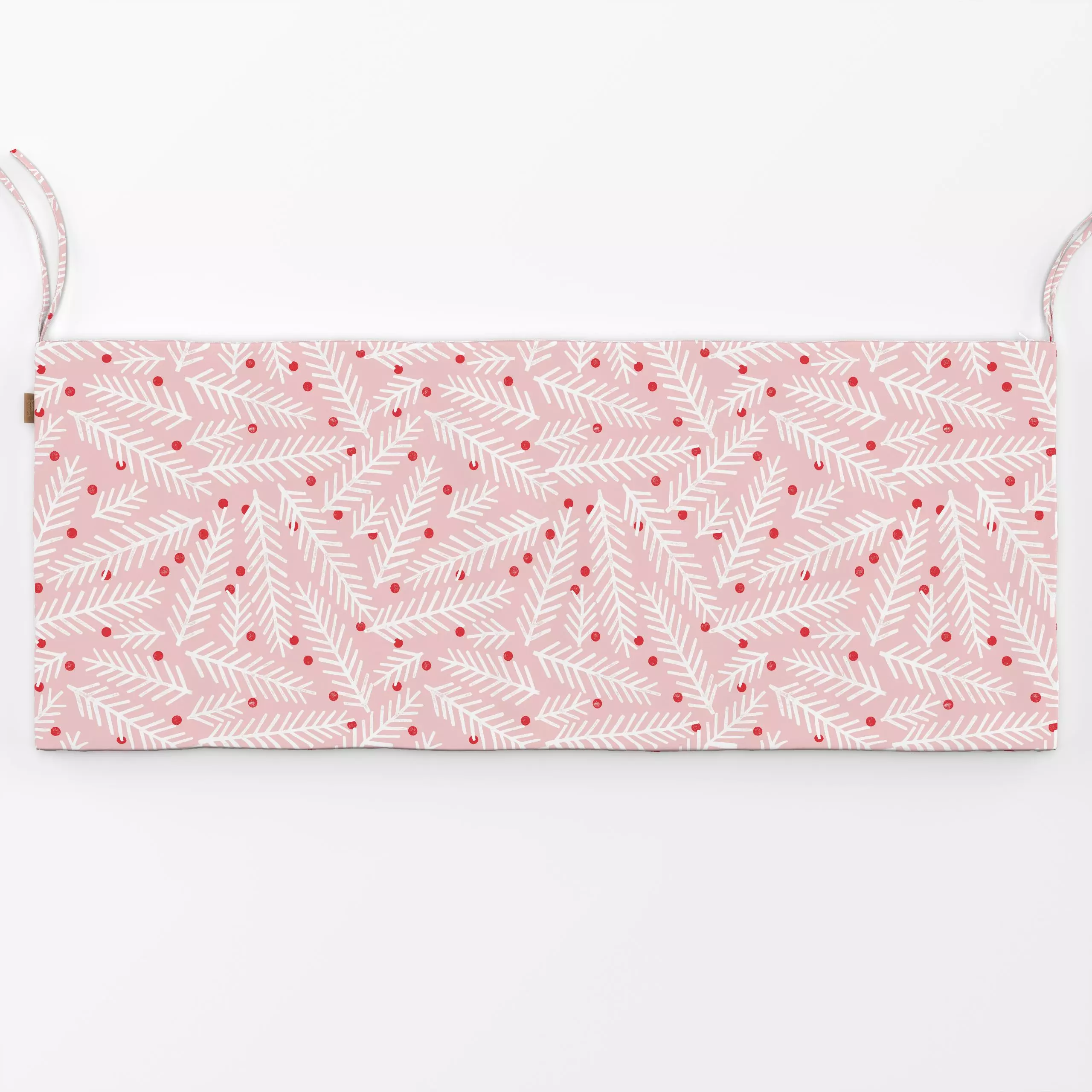 Bankauflage Winter Zweige rosa - Natur & Landschaft, Weihnachten, Winter - von „Studio Kesse"; Zweige, Beeren, Wald, Merry C...