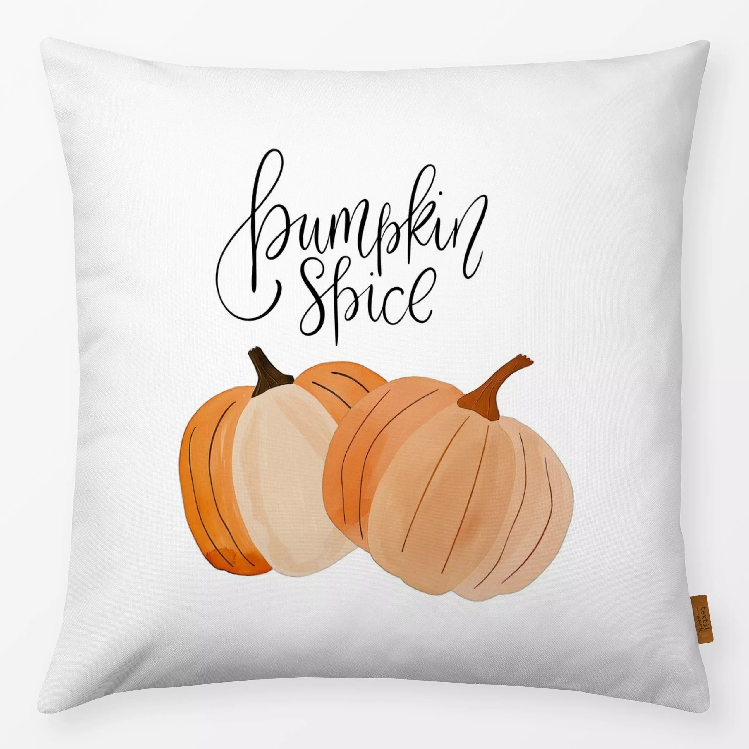 Kissen Goldener Herbst Pumpkin - von „Uta Naumann"; boho, Natur, Garten, herbstlich, Midcentury, Kuerbis, Pumpkinspice