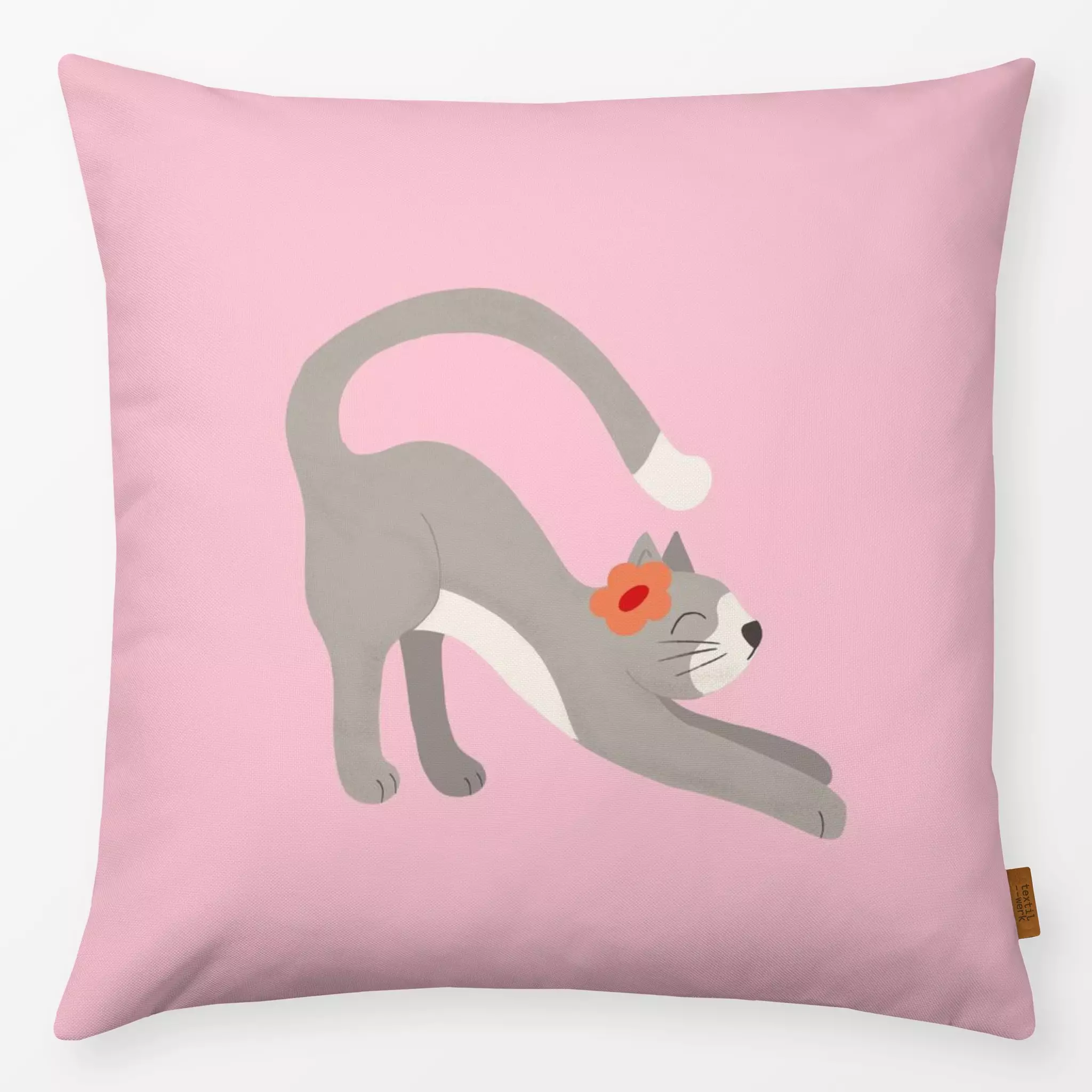 Kissen Kissen Frühlingspfoten Graue Katze