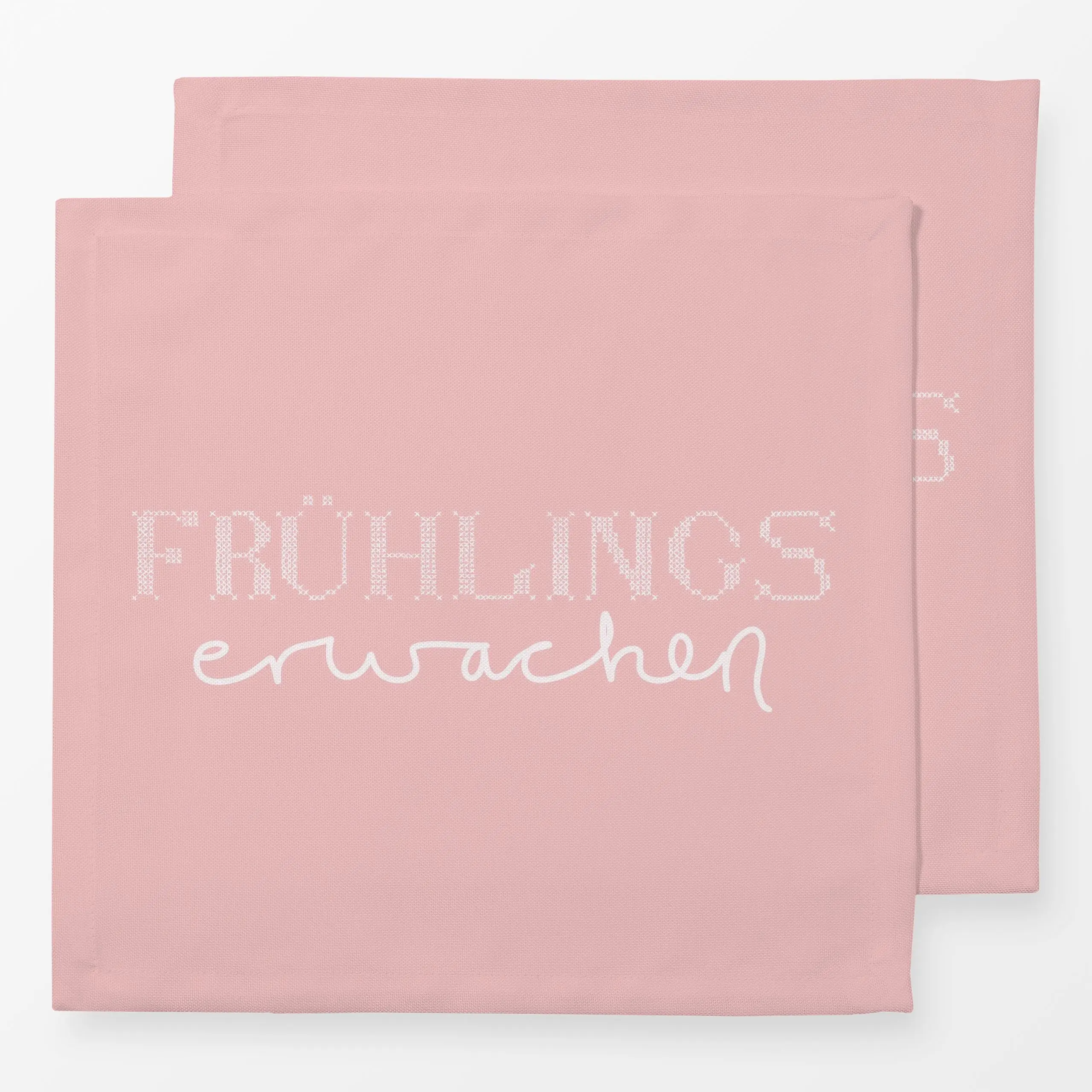 Servietten Frühlingserwachen Kreuzstich - Frühling - von „Sophie Augustin Illustration"; typografie, Fruehling, Stickerei, G...
