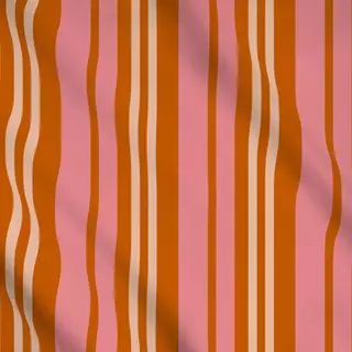 Meterware Vertikale Streifen Pink Orange
