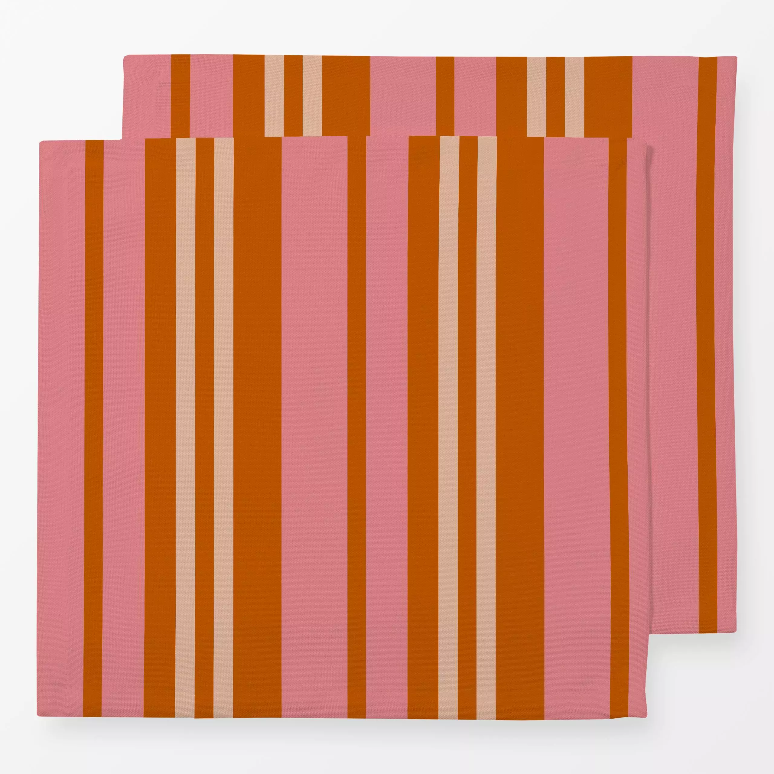Servietten Vertikale Streifen Pink Orange - Herbst, Sommer, Symbole & Muster - von „Alisa Knöß"; skandinavisch, modern, Herb...