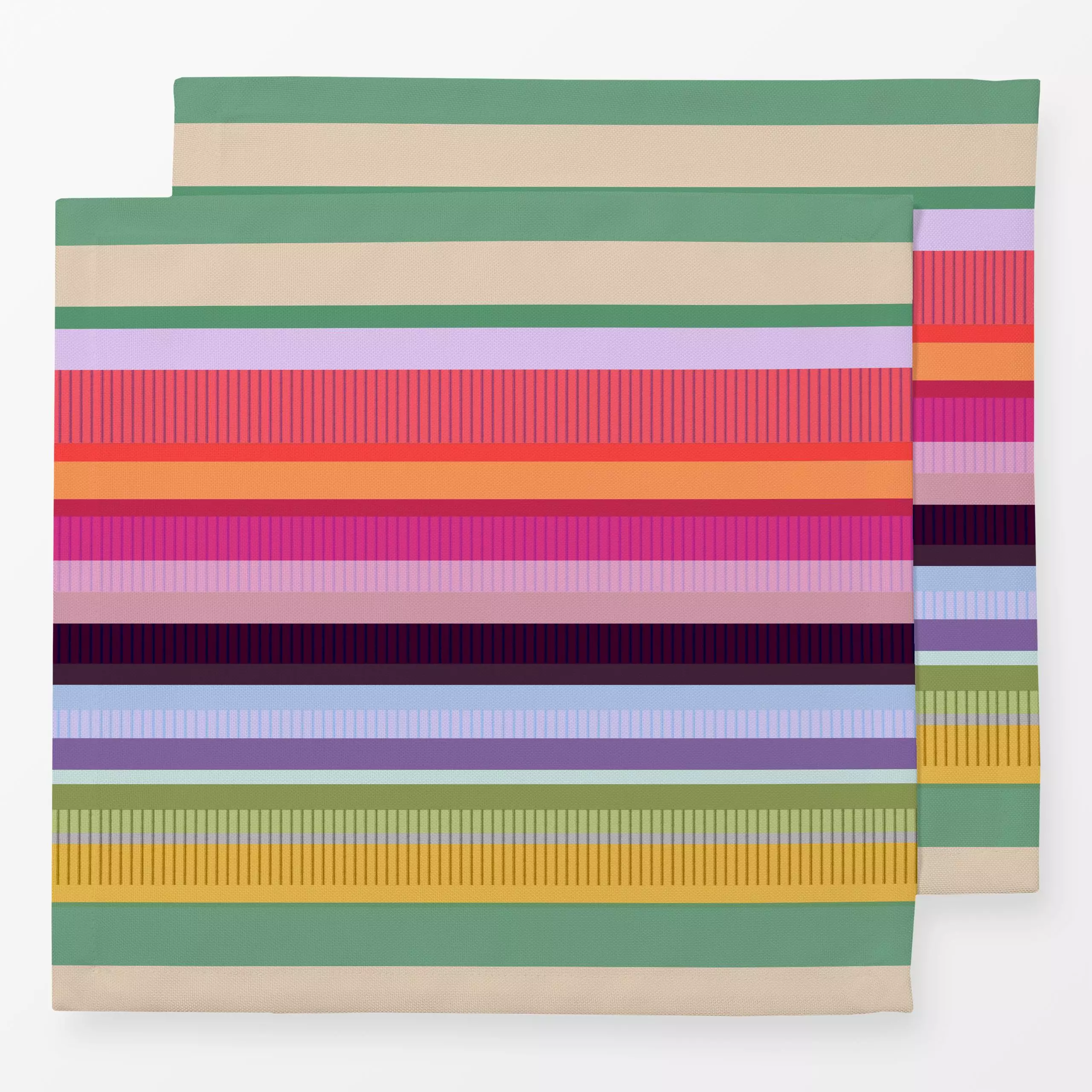 Servietten Mittsommer Streifen - Sommer, Symbole & Muster - von „Alisa Knöß"; Blaugrau, Streifen, Regenbogen, beige, pink, b...