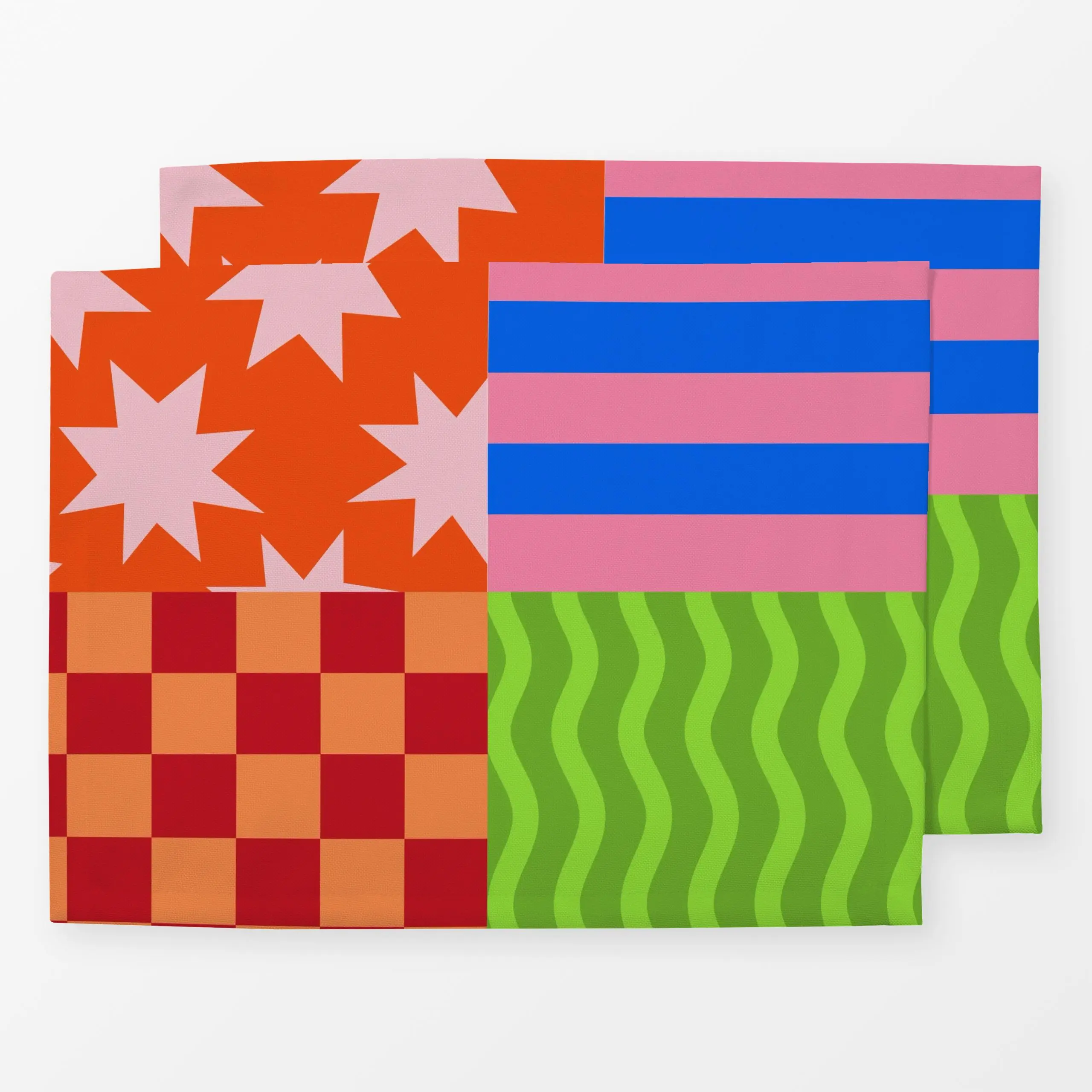 Tischset Multi Pattern Allover - Frühling, Sommer, Symbole & Muster - von „Kruth Design"; Muster, Streifen, Karo, bunt, krut...