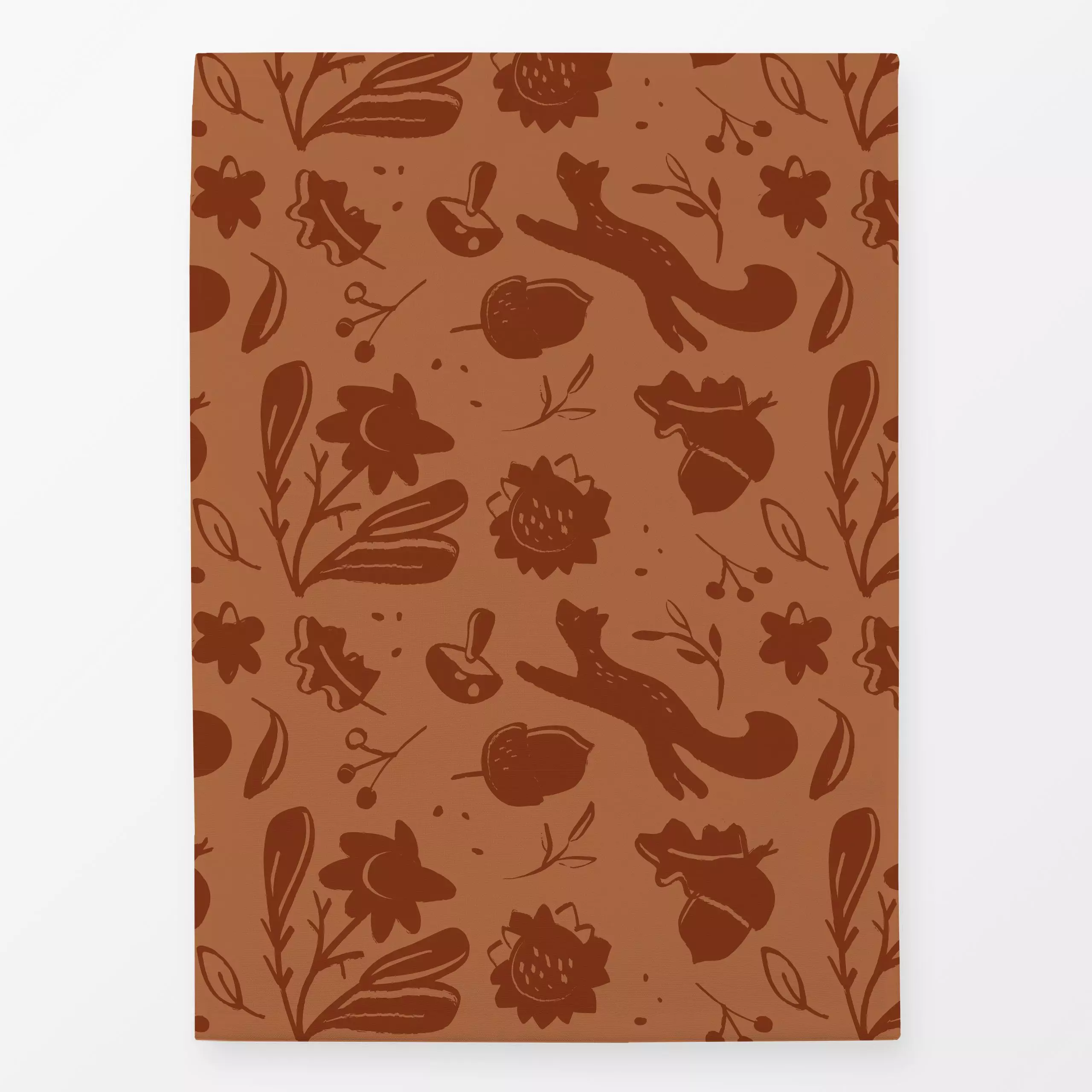 Geschirrtücher Fuchs Herbst Allover Amber - Natur & Landschaft - von „Kruth Design"; Zweig, Wald, Fuchs, sonnenblumen, Herbs...