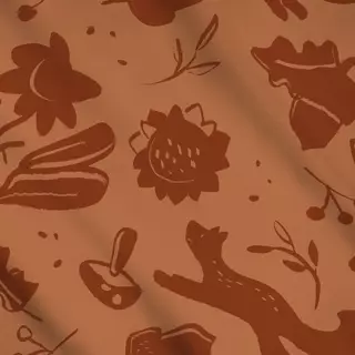 Meterware Fuchs Herbst Allover Amber