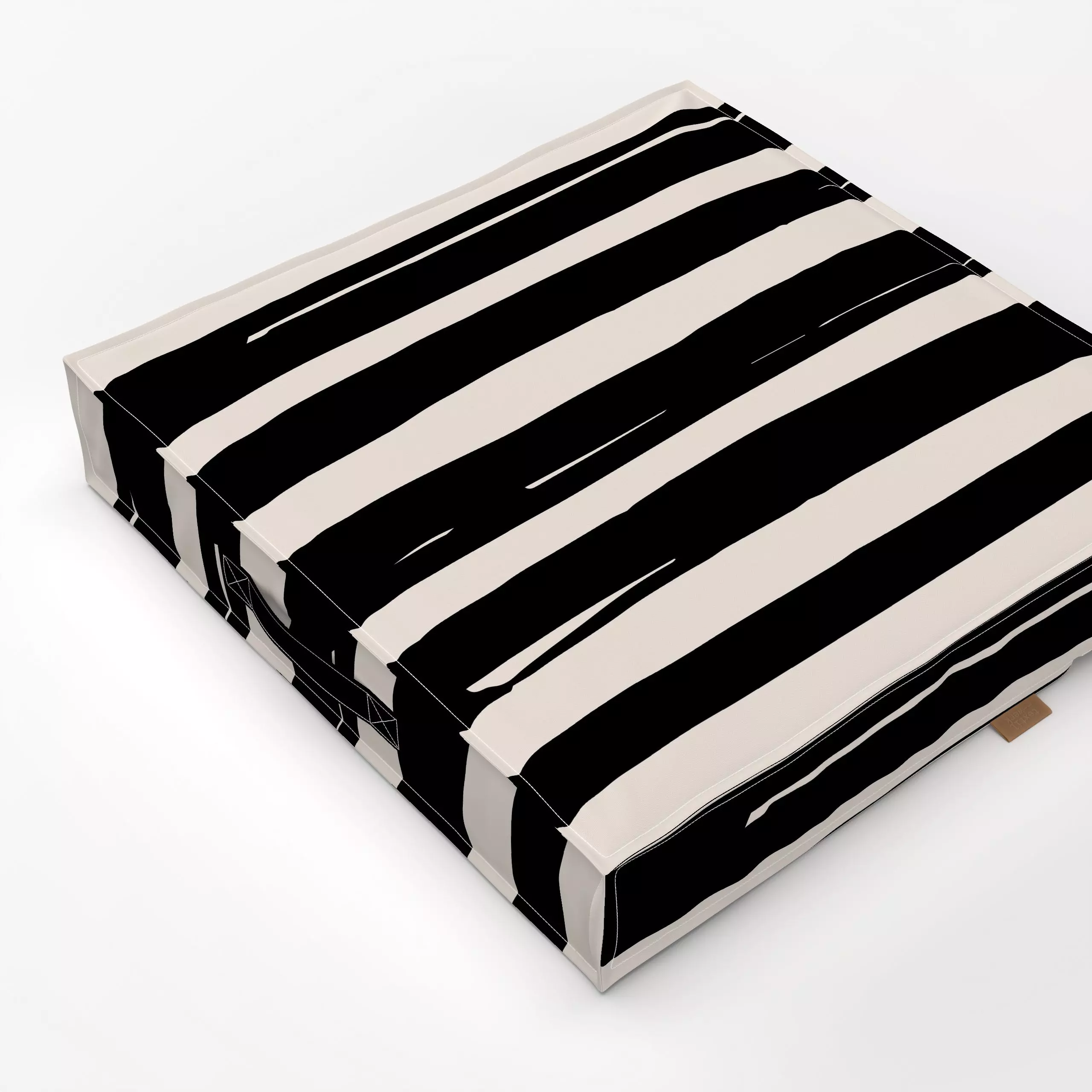 Bodenkissen Autumn Stripes Schwarz Beige - Symbole & Muster - von „Kruth Design"; Muster, Linien, Streifen, Herbst, Herbstde...