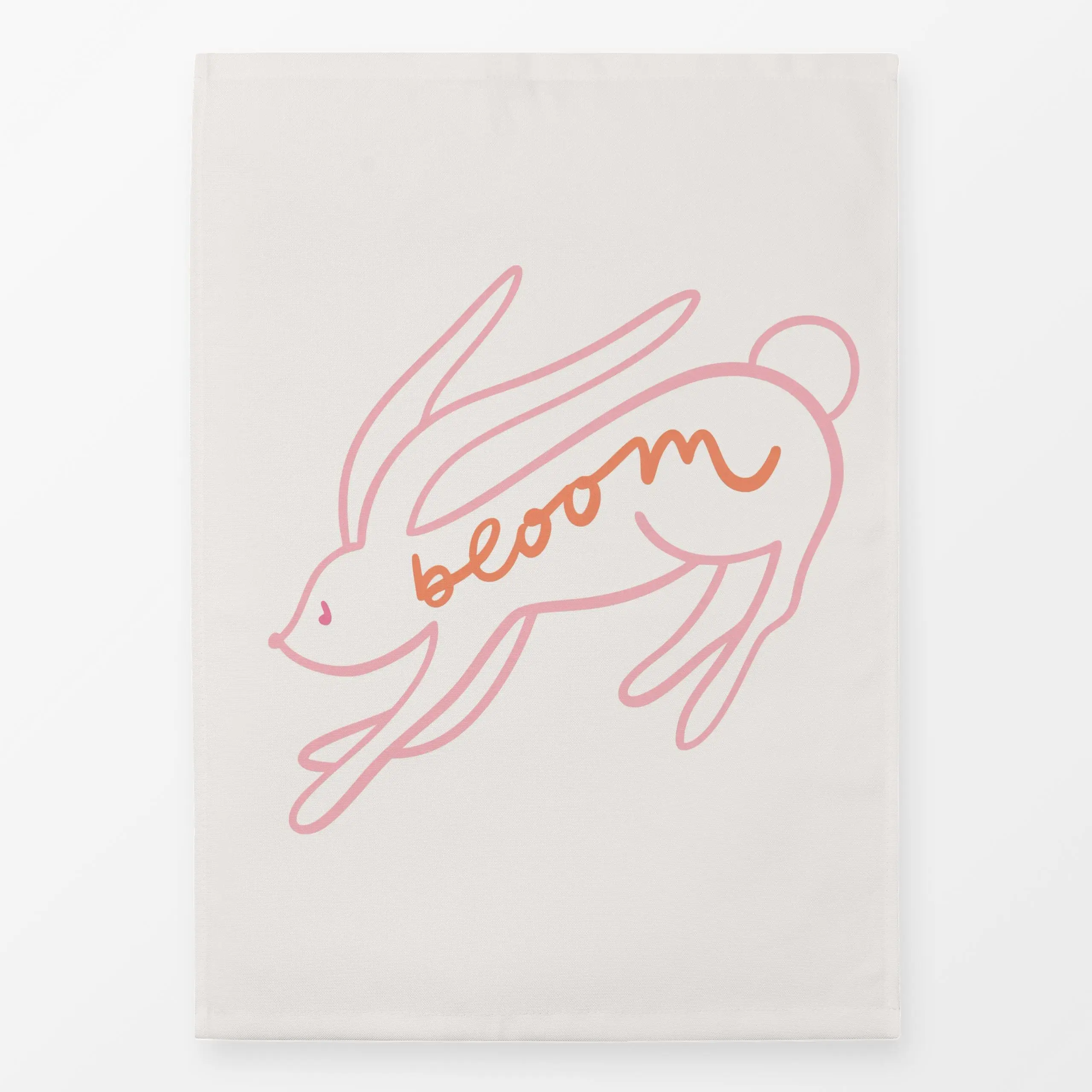 Geschirrtücher Bloom Bunny rosa - Frühling, Ostern - von „Kruth Design"; Ostern, Osterhase, Fruehling, feldhase, Gartendeko,...