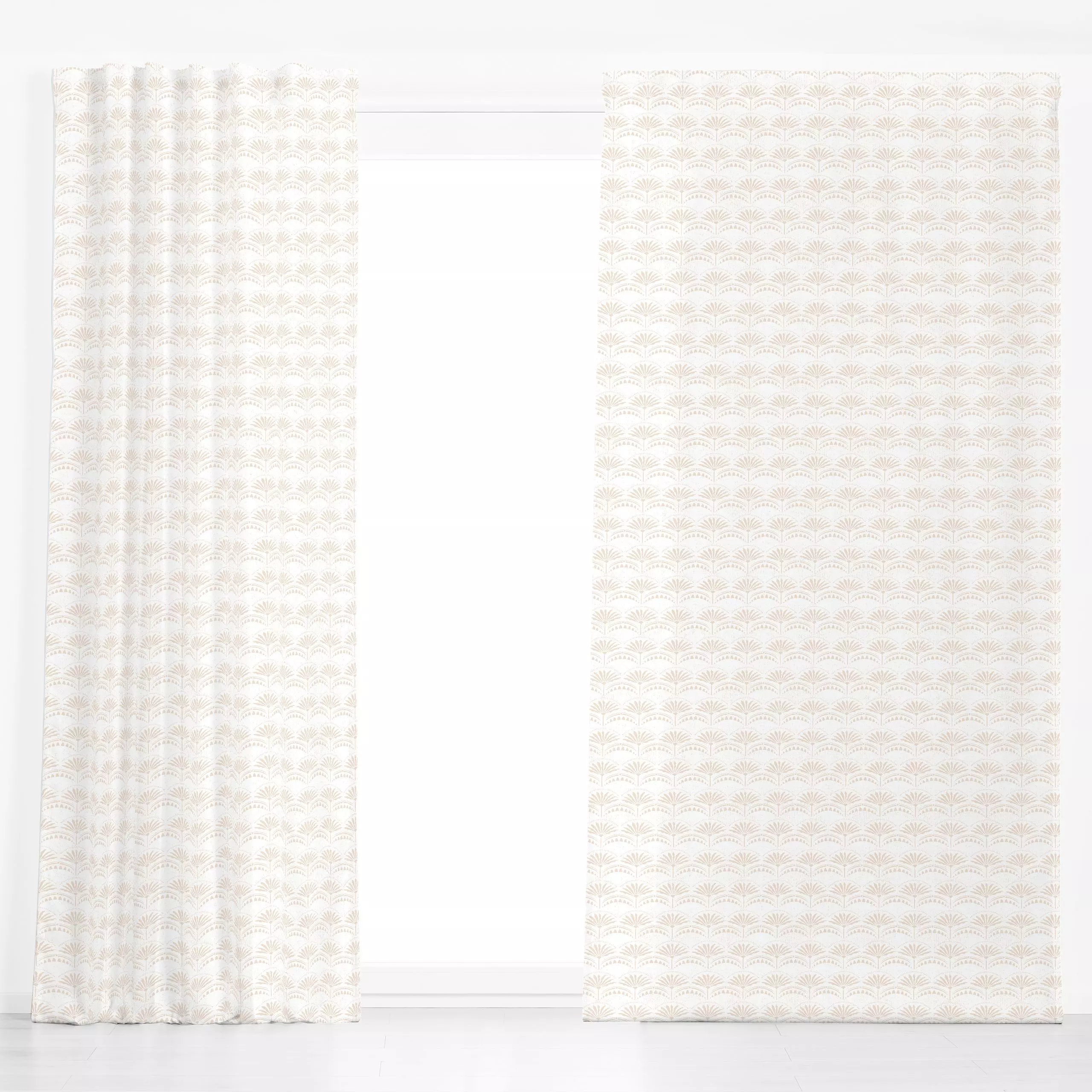 Dekovorhang Palm Springs - Blumen & Florales, Sommer, Pflanzen & Botanik - von „Barlena"; minimal, Palmen, Sand, modern, Som...