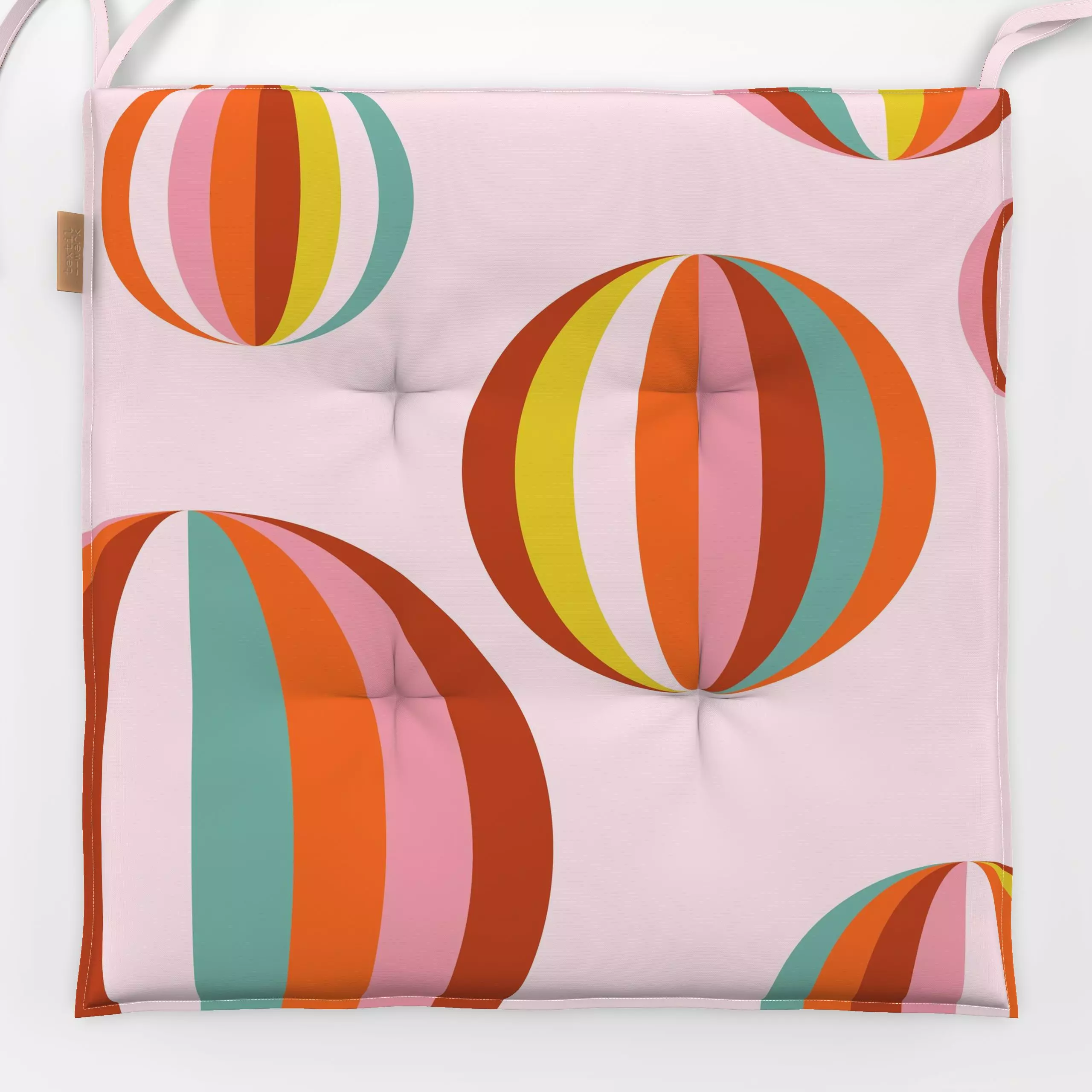 Sitzkissen Farbfreude Ballons 2 - Symbole & Muster, Retro & Vintage - von „Primus Pattern"; Punkte, Streifen, Retro, Dots, v...