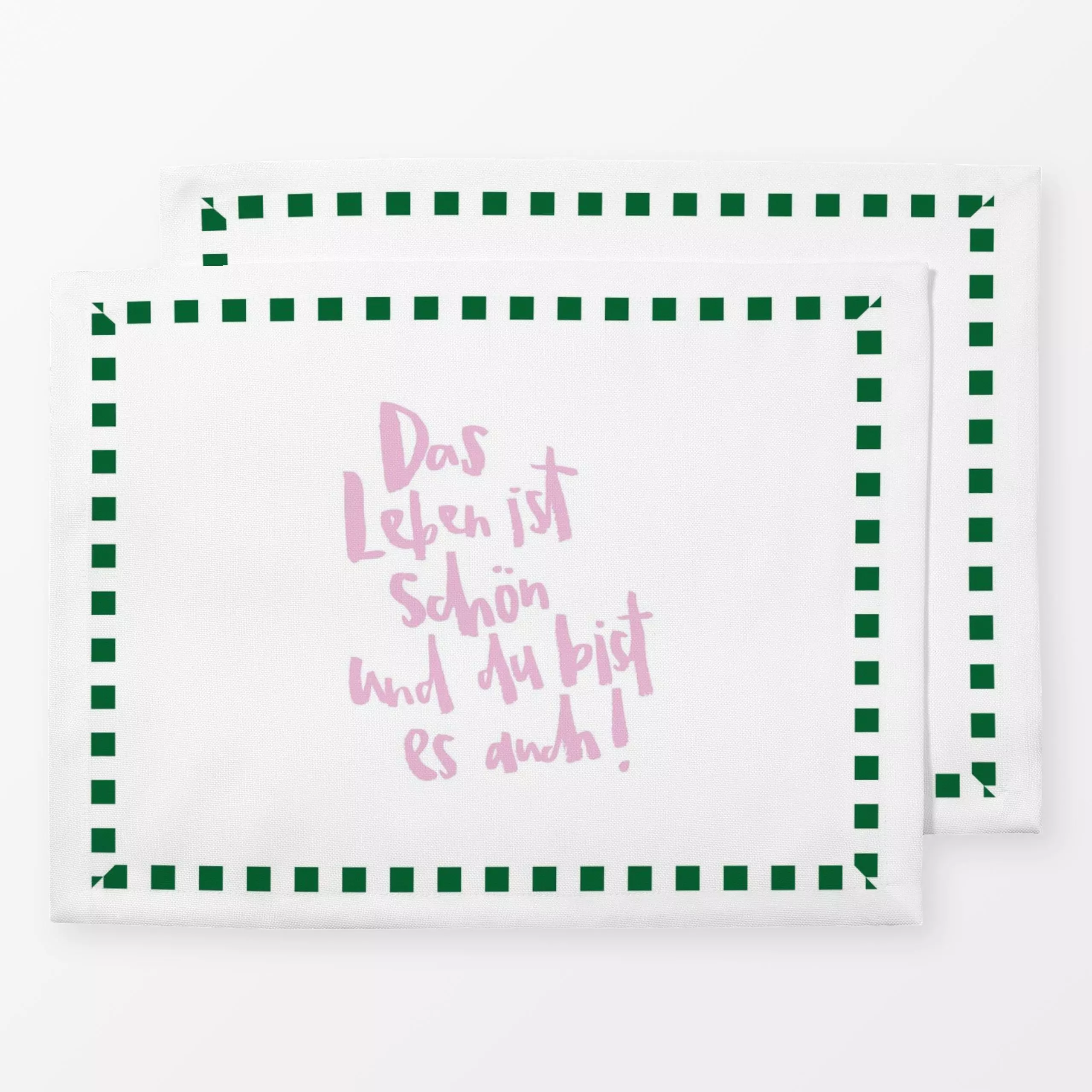 Tischset Das Leben ist schön - Liebe, Romantik & Pride, Symbole & Muster - von „brushmeetspaper"; Liebe, Geschenk, Lebensfre...