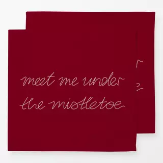 Servietten Under The Mistletoe berry red