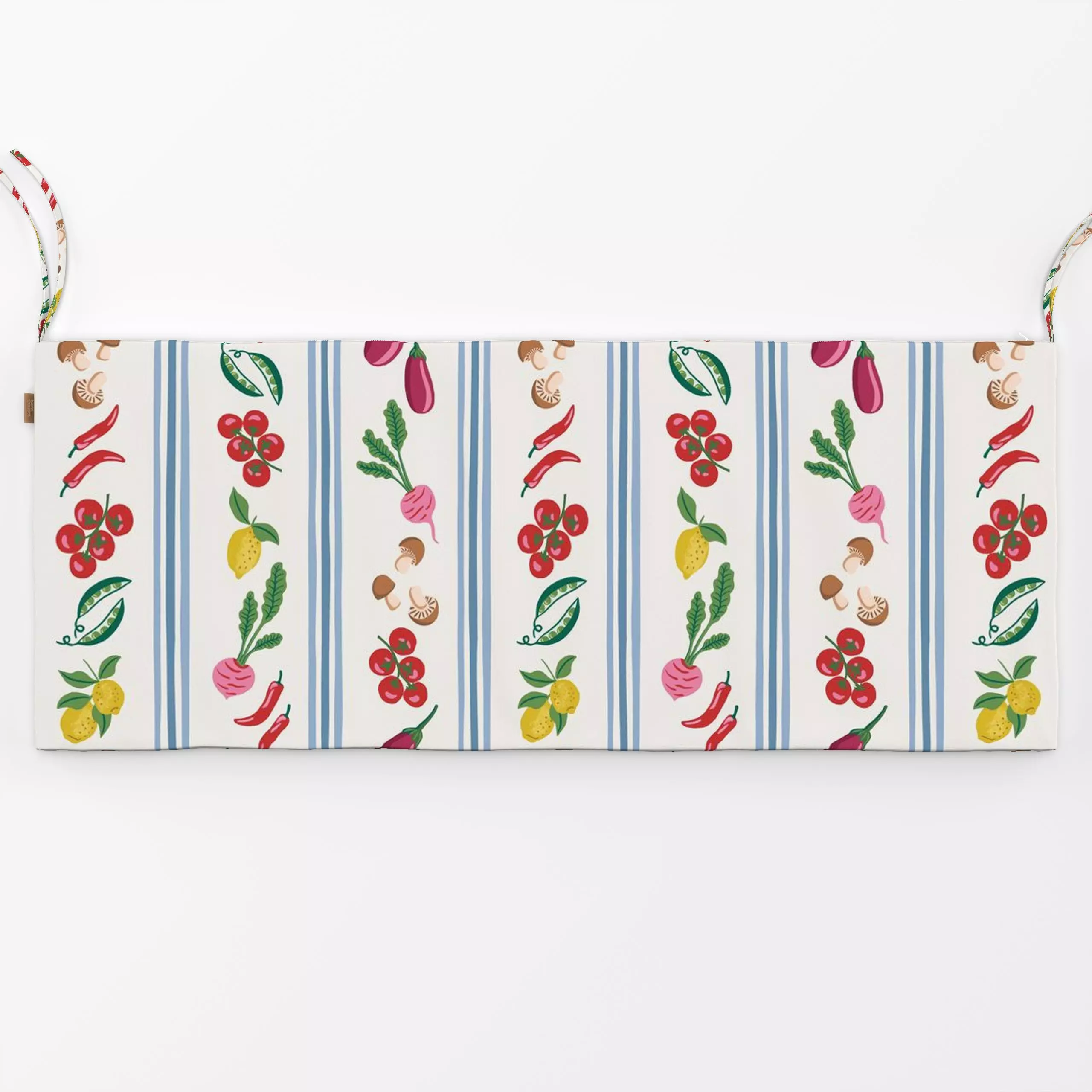 Bankauflage Gemüsestreifen im Landhausstil - Symbole & Muster, Früchte, Gemüse - von „Vivian Hasenclever"; Streifen, Herbstd...