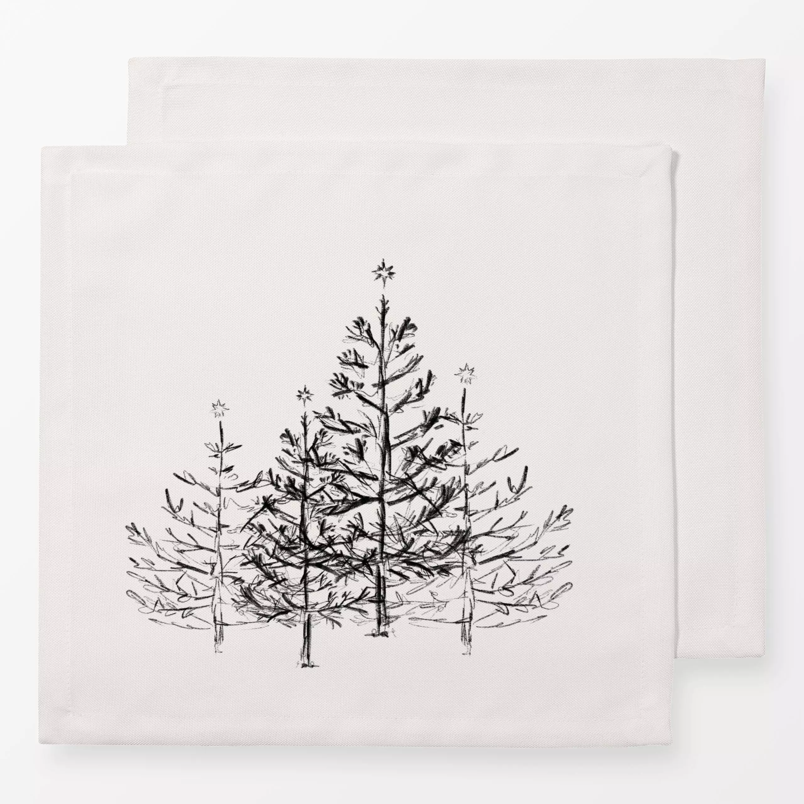 Servietten Classy Xmas Tree Schwarz - Weihnachten, Anlässe - von „Kruth Design"; Tannenbaum, Weihnachtsbaum, Weihnachten, Ge...