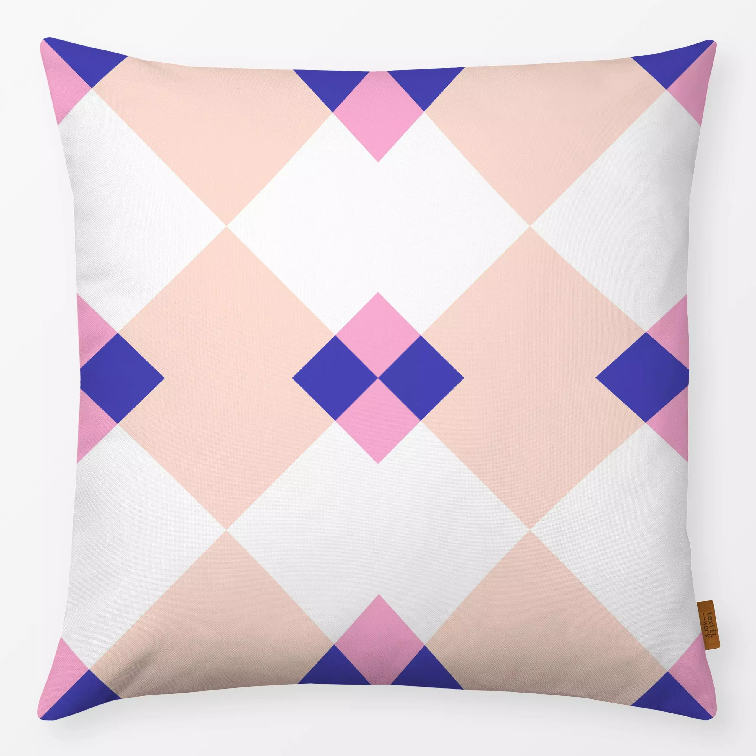 Kissen KItchen Tile No 2 Pink - Symbole & Muster - von „Jana Moßmann"; Kitchen, Fliesen, Fliesenmotiv, Fliesenmuster, hejcut...