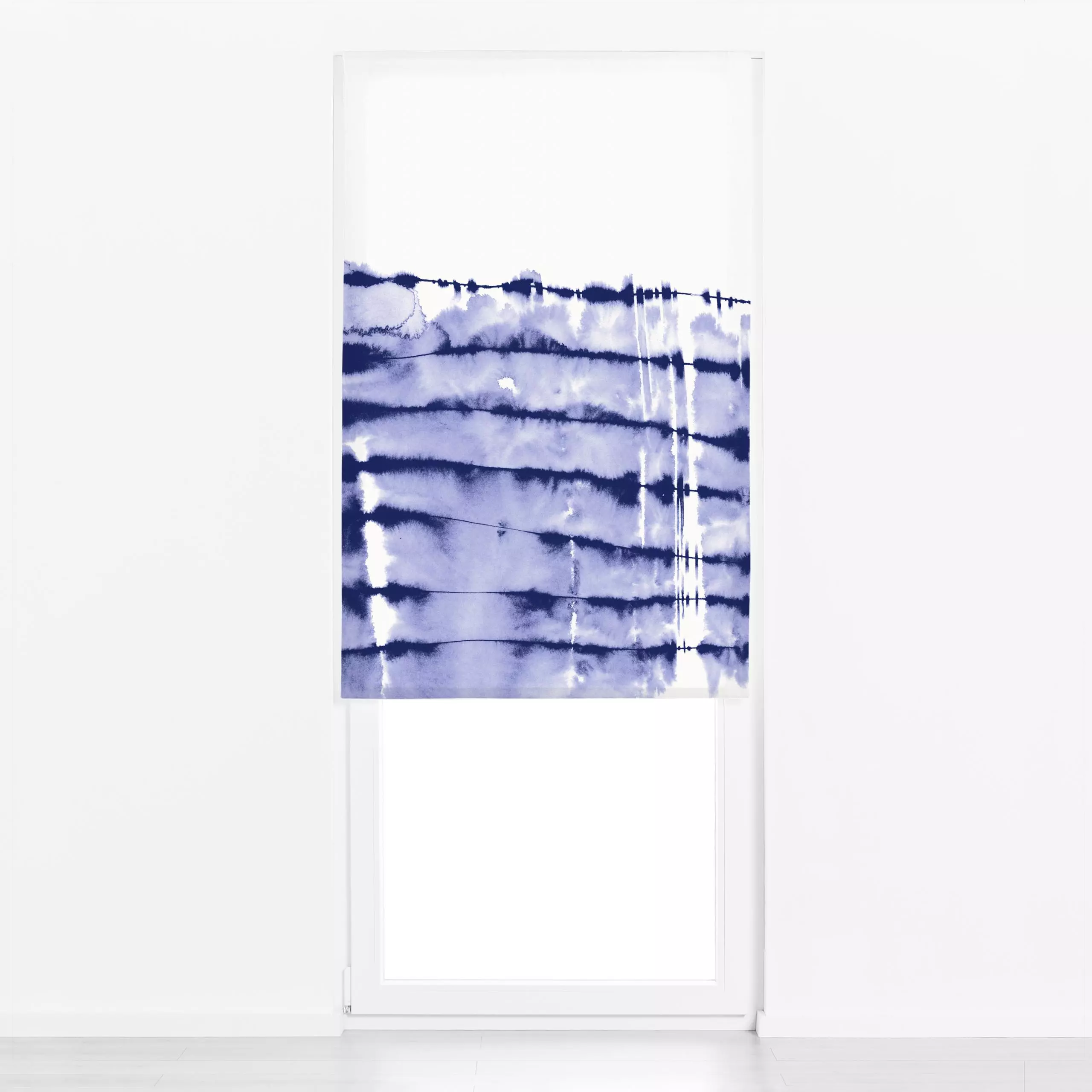 Raffrollo Ocean Waves - Natur & Landschaft, Symbole & Muster - von „LEEMO"; Muster, Wasserfarben, Wasser, Meer, Sommer, blau...