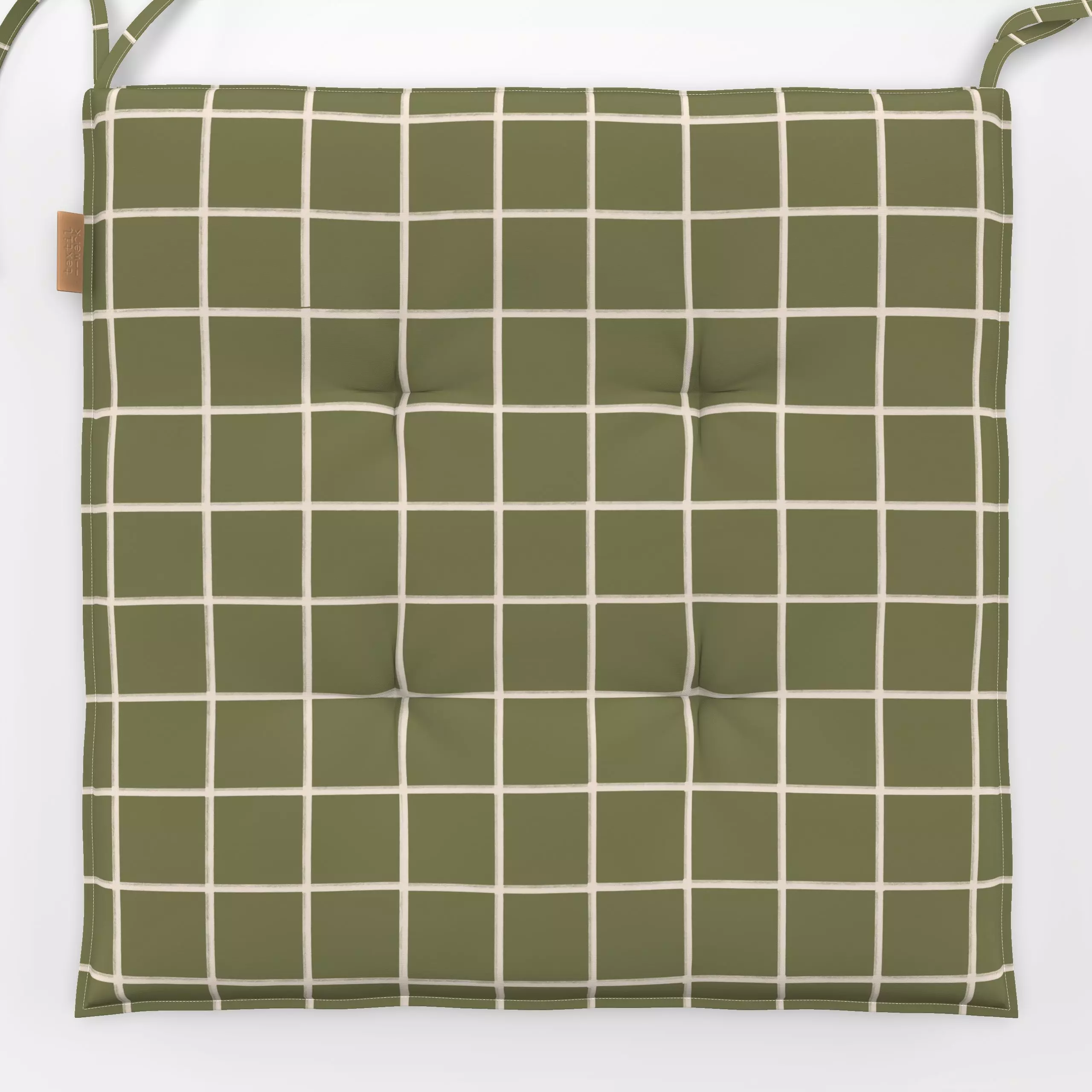 Sitzkissen Karo Grün Beige - Weihnachten, Symbole & Muster - von „Sophie Augustin Illustration"; Weihnachten, Karo, weihnach...