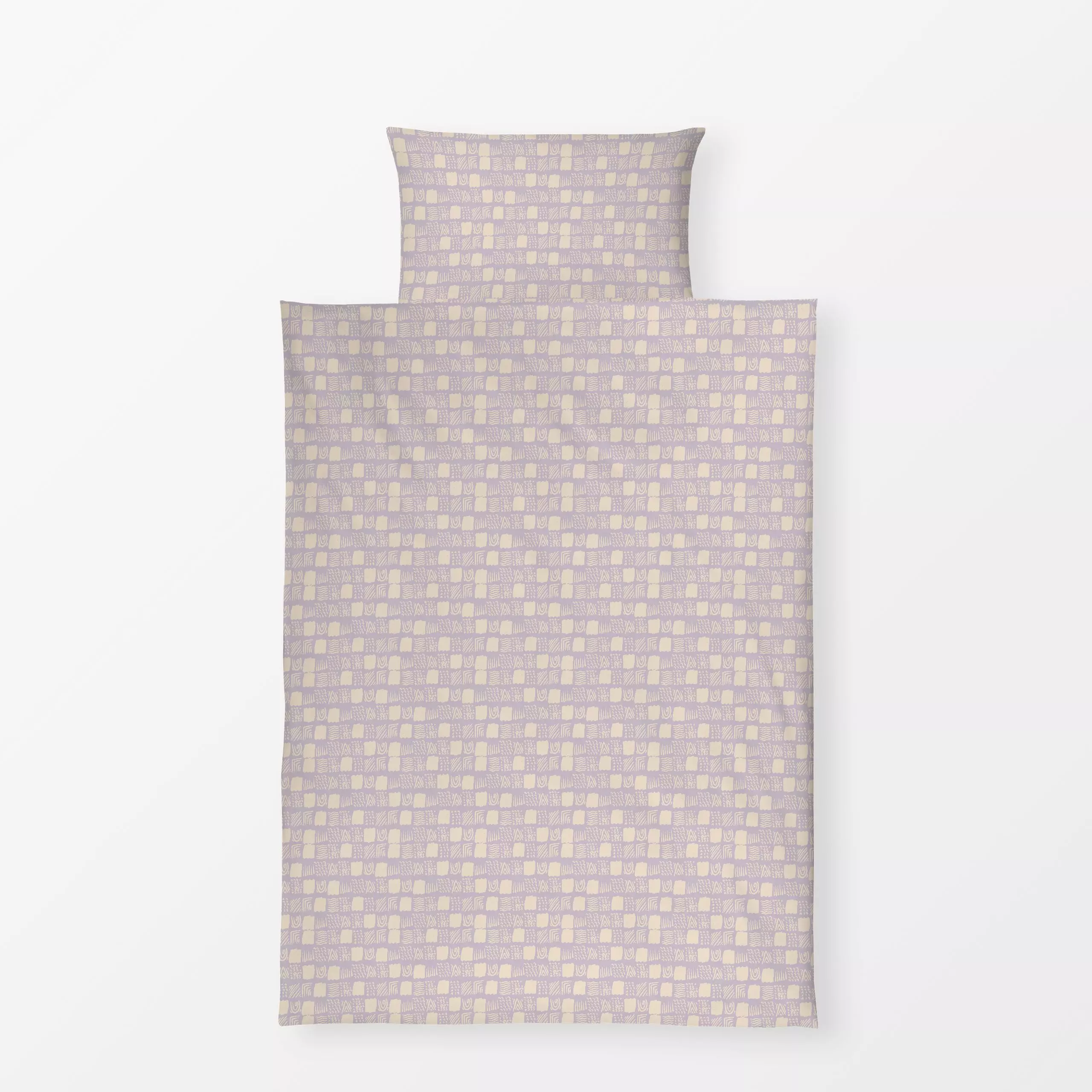Bettwäsche Grassland Game Lilac - Symbole & Muster - von „Patries Elisabeth"; minimal, Linien, kleingemustert, Abstrakt, Geo...