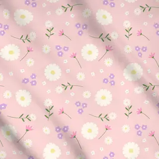 Meterware Blumenmuster Rosa