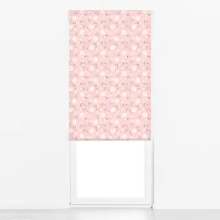 Raffrollo Blumenmuster Rosa